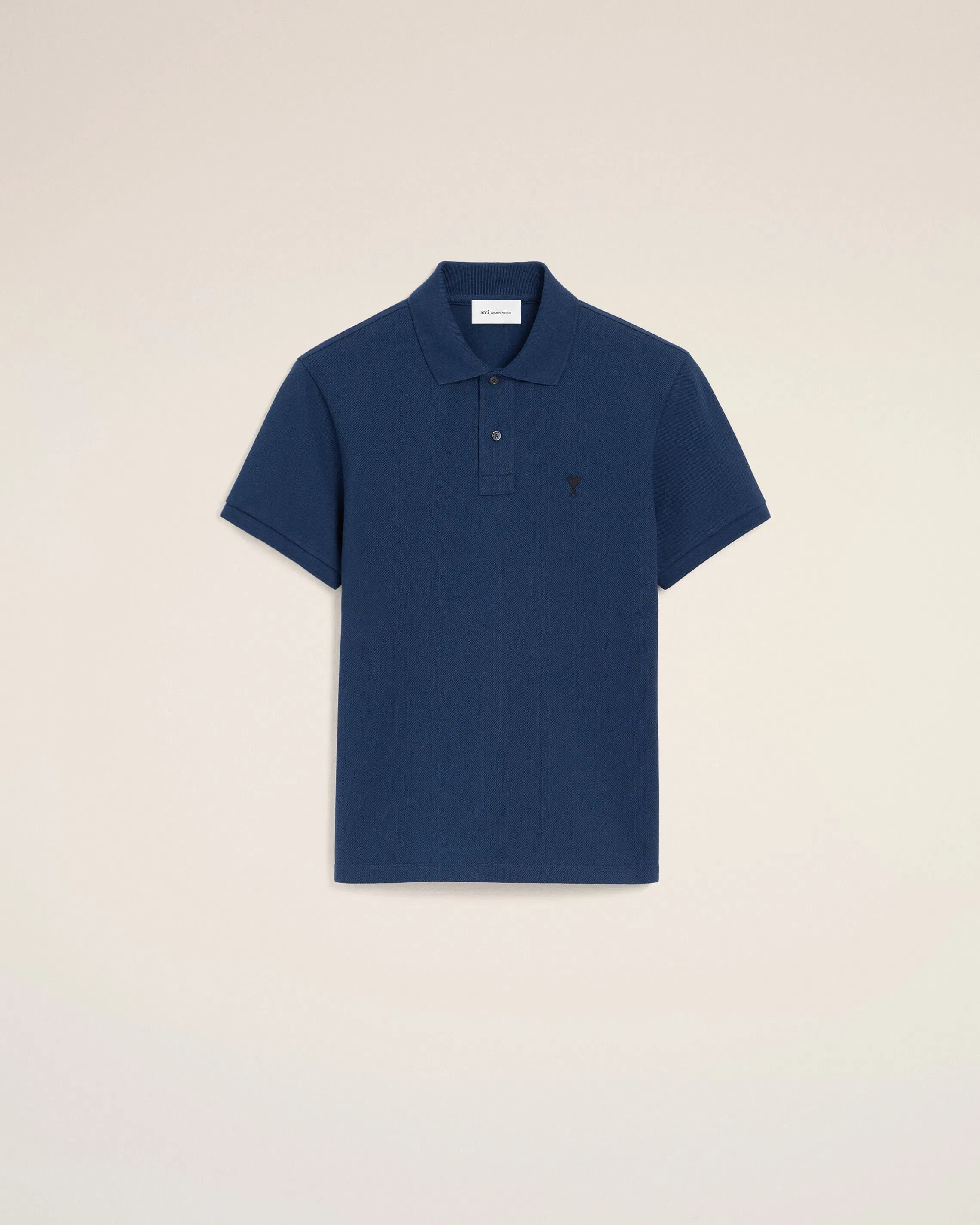 Blue Cotton Short Sleeves Ami De Coeur Polo Shirt Ink