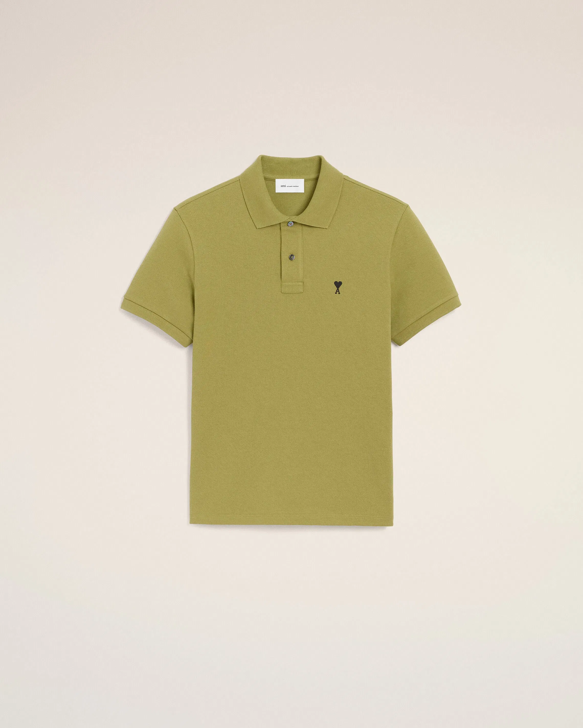 Green Cotton Short Sleeves Ami De Coeur Polo Shirt Matcha