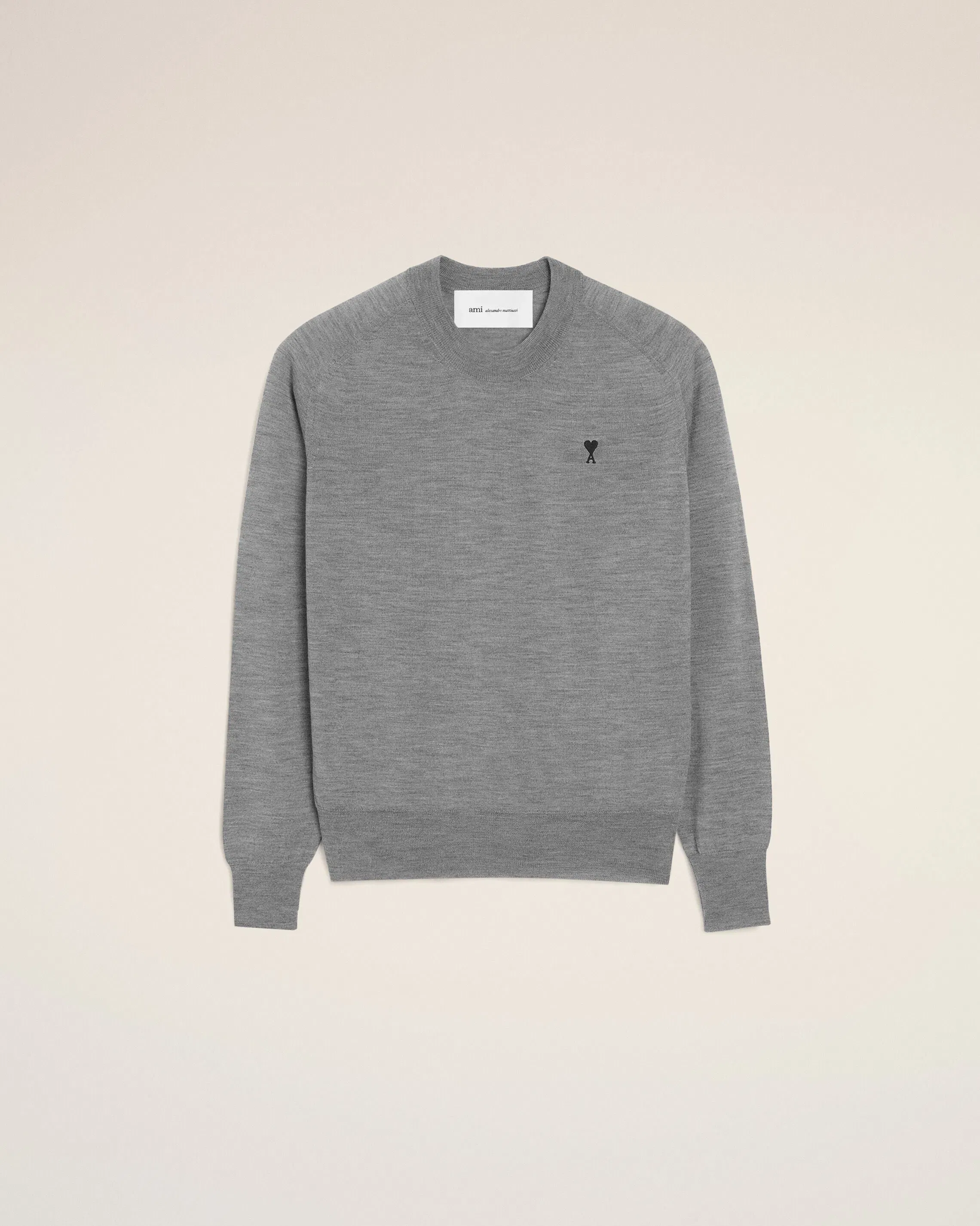 Grey Wool Crewneck Ami De Coeur Sweater
