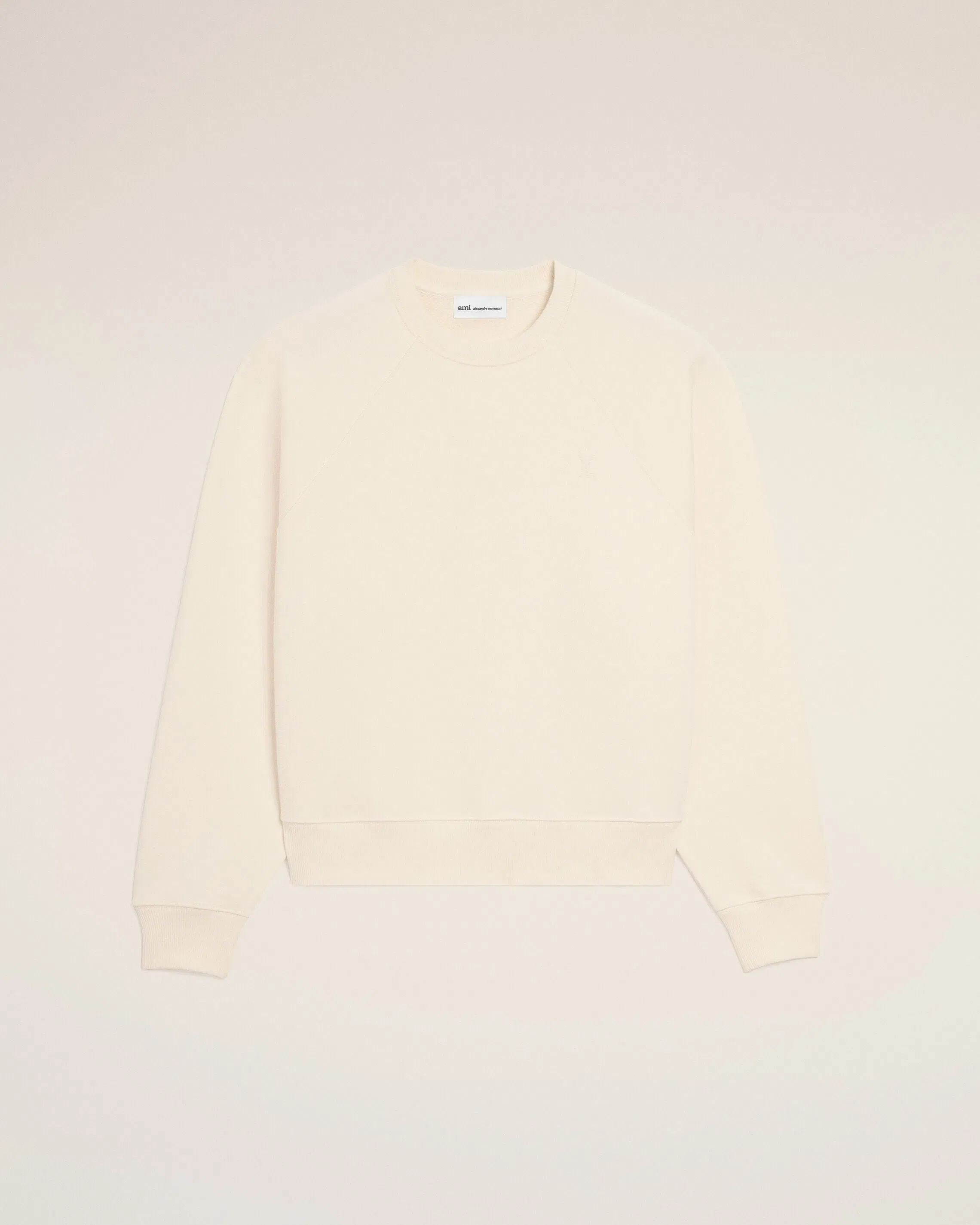 White Cotton Embossed Ami De Coeur Sweatshirt Cream