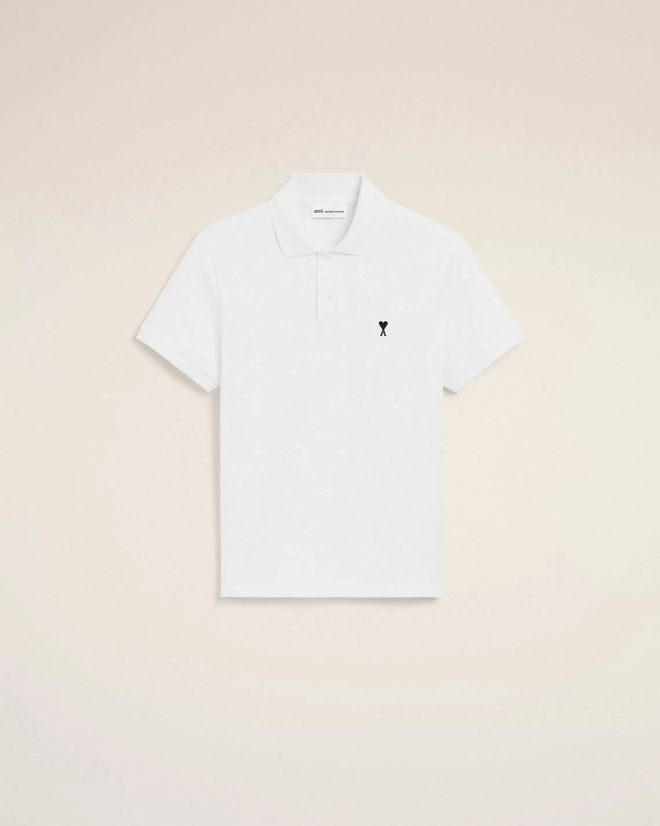 White Cotton Short Sleeves Ami De Coeur Polo Shirt