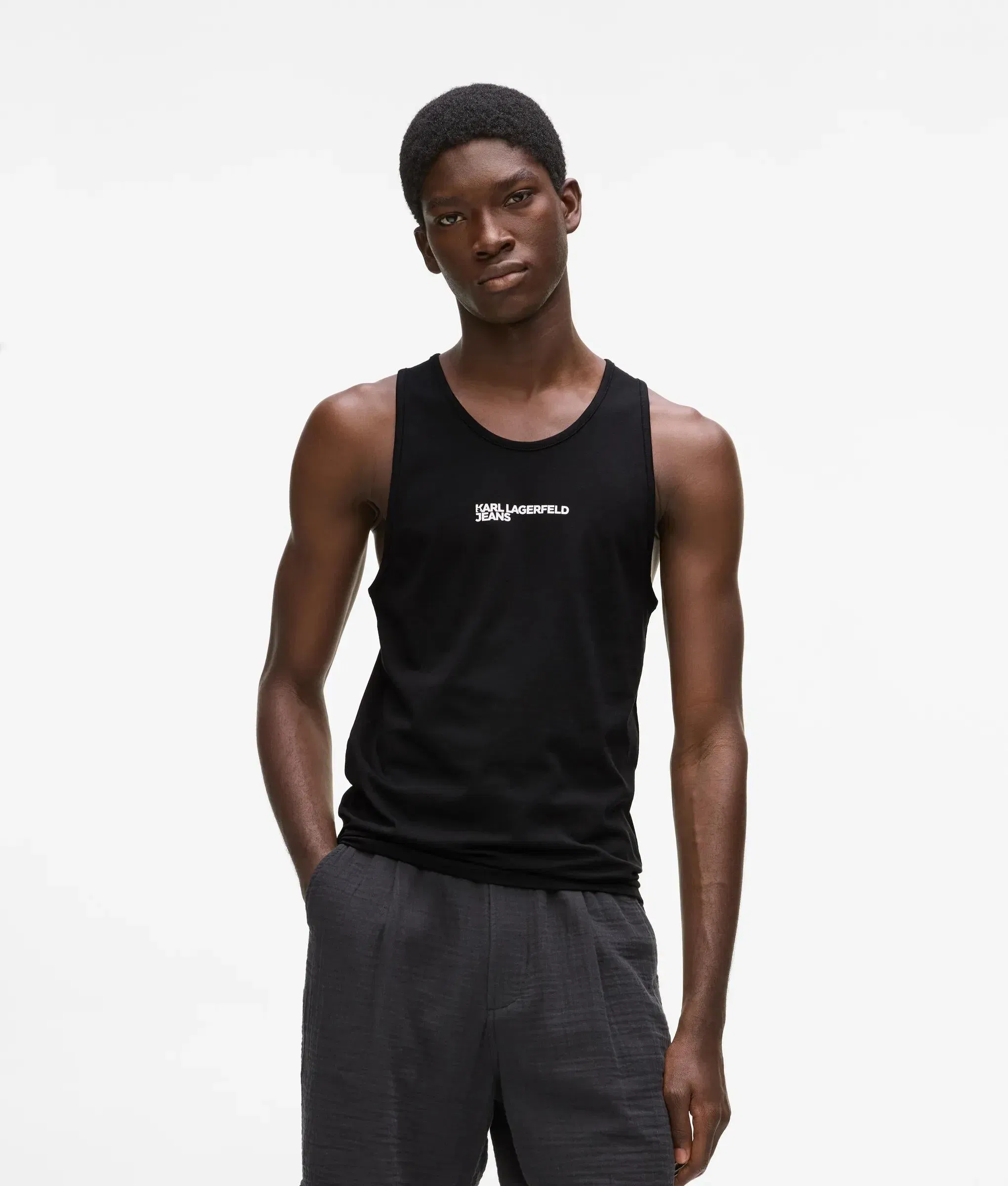 Karl Lagerfeld Logo Tank Top Black