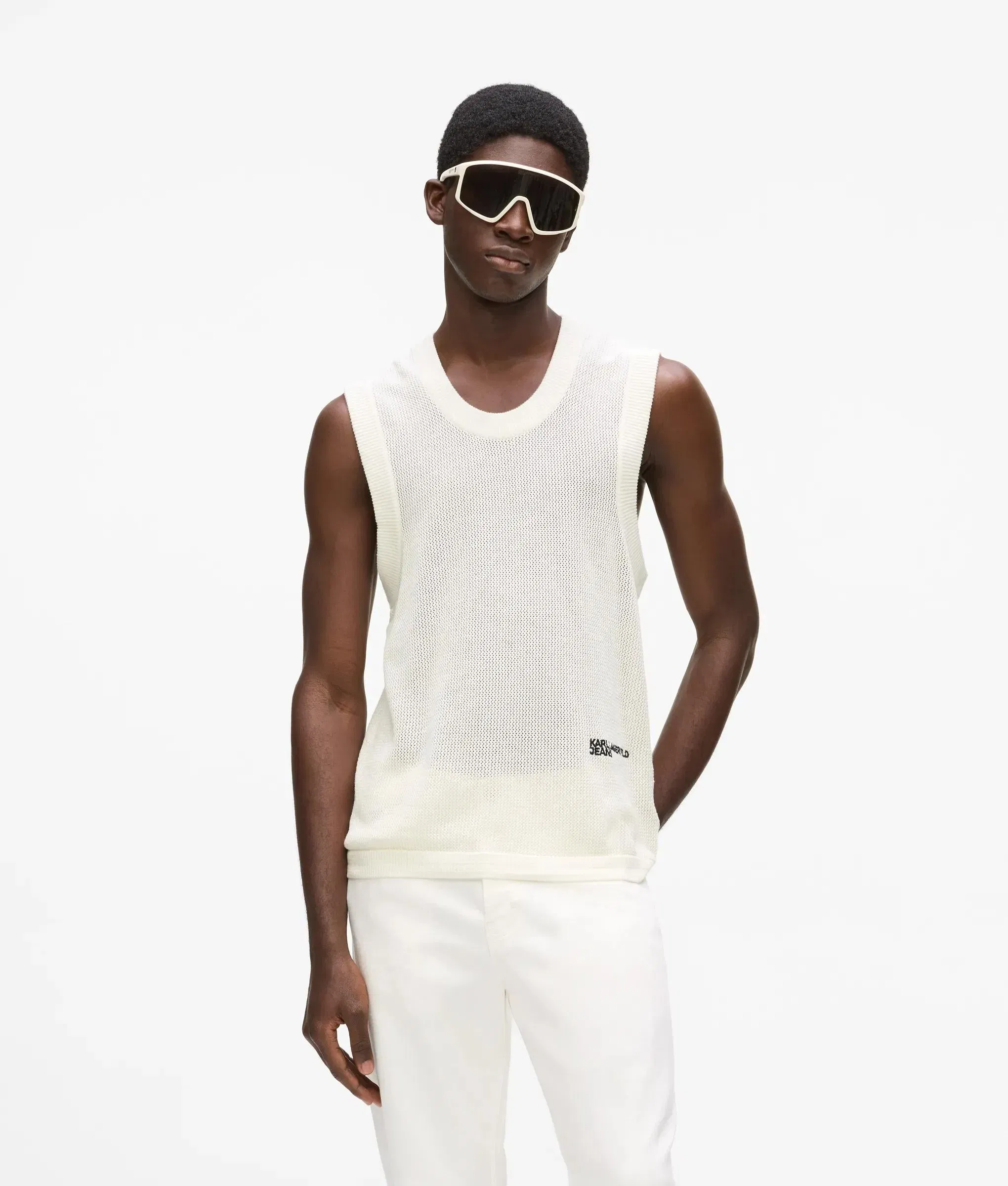 Karl Lagerfeld Knit Tank Top White