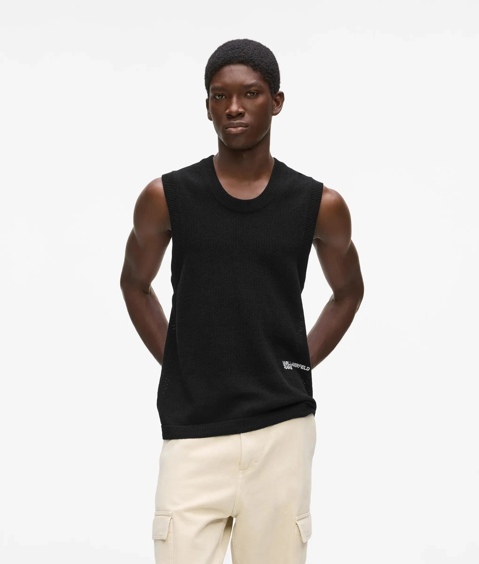 Karl Lagerfeld Knit Tank Top Black