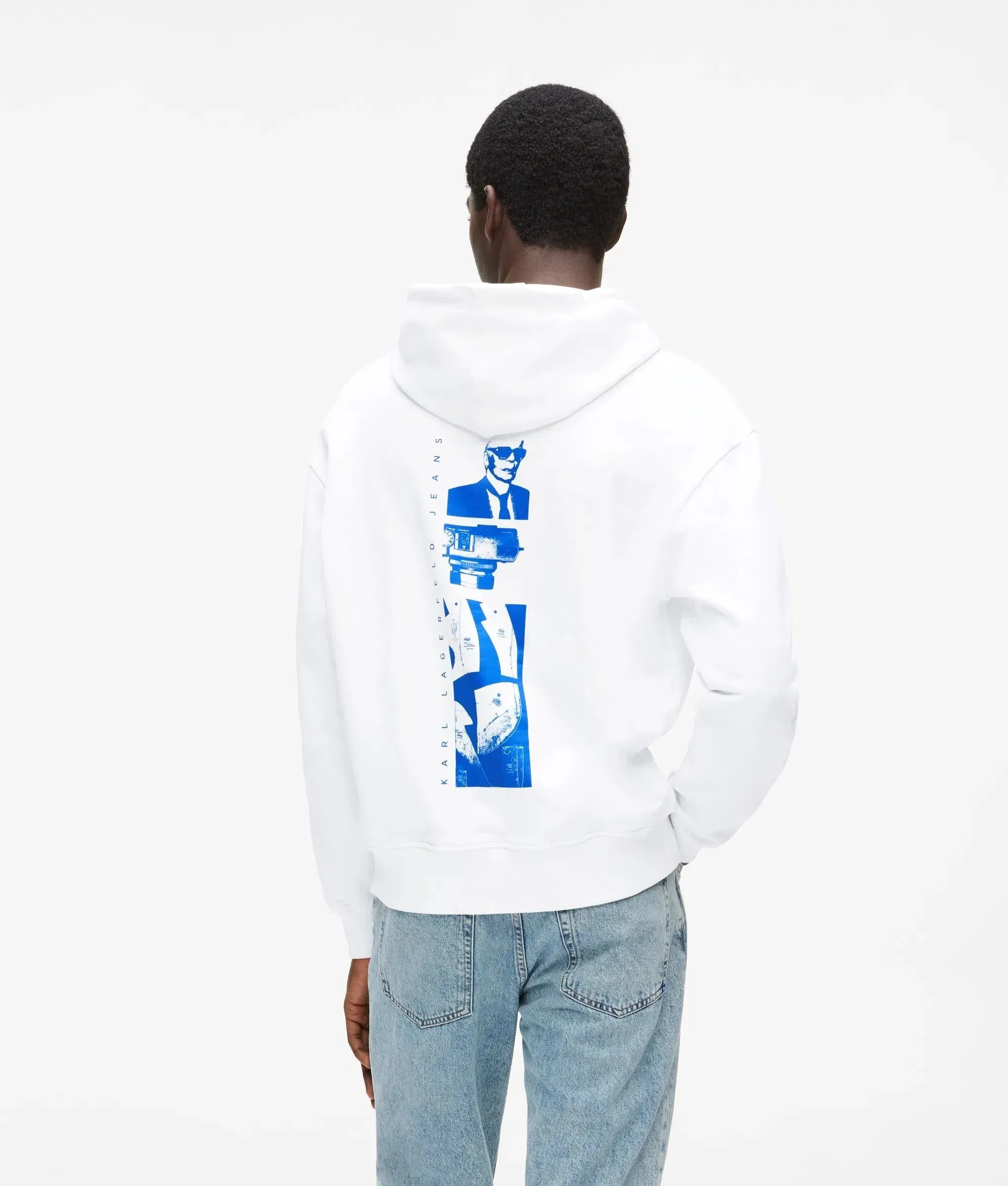 Karl Lagerfeld Relaxed Graphic Karl Print Hoodie White