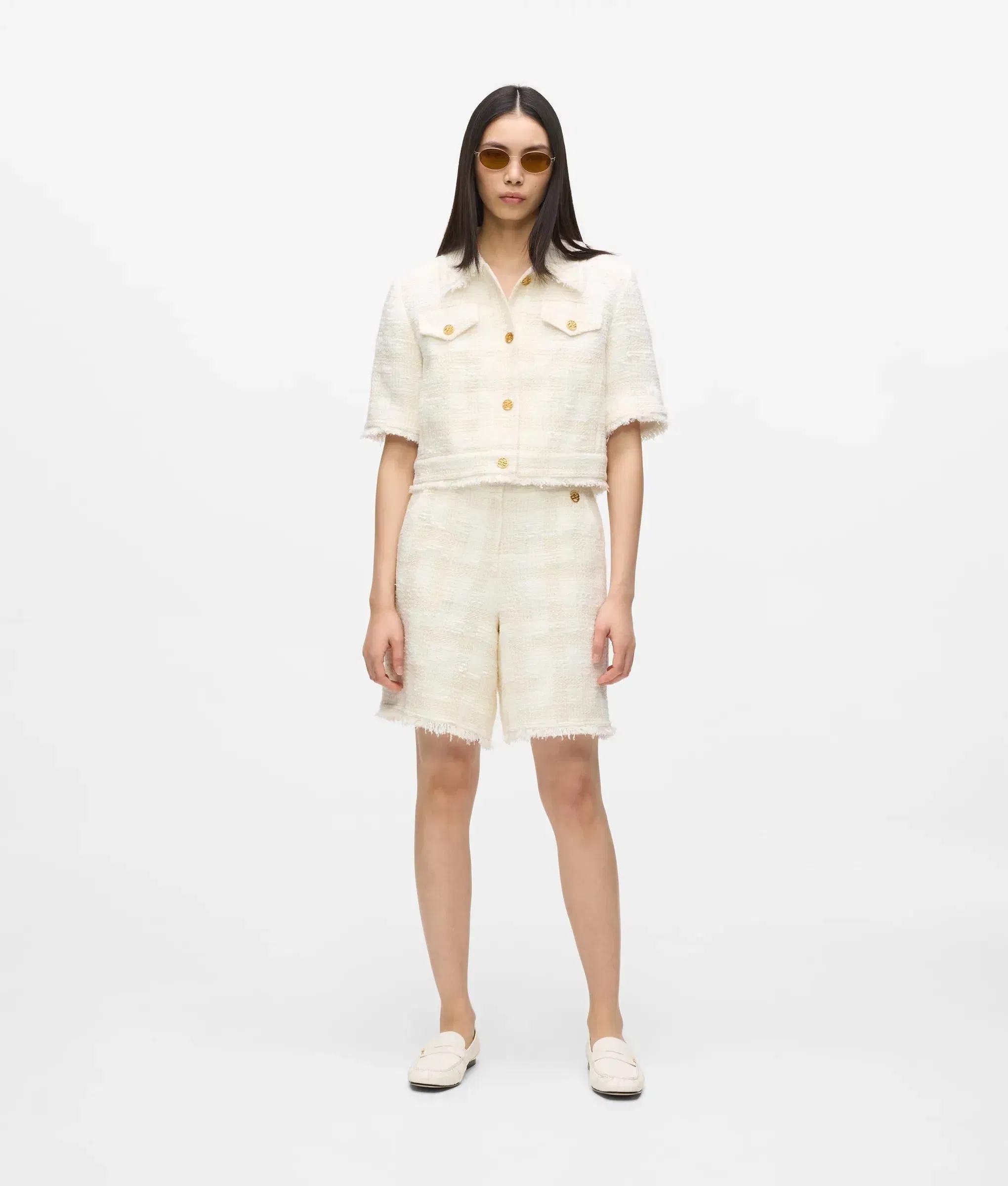 Karl Lagerfeld Bouclé Bermuda Shorts Pristine