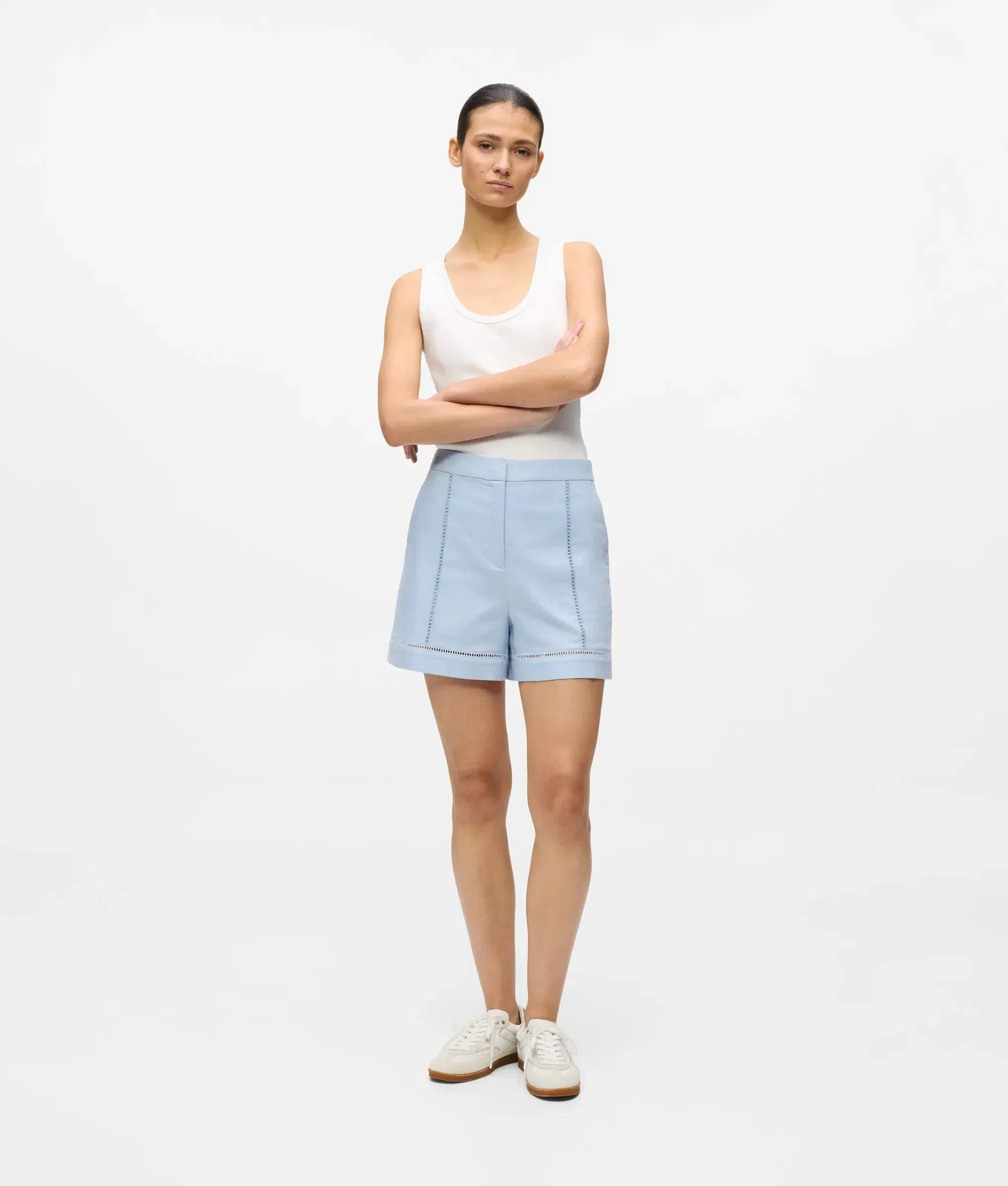 Karl Lagerfeld Cut - Out Embroidery Shorts Kentucky Blue