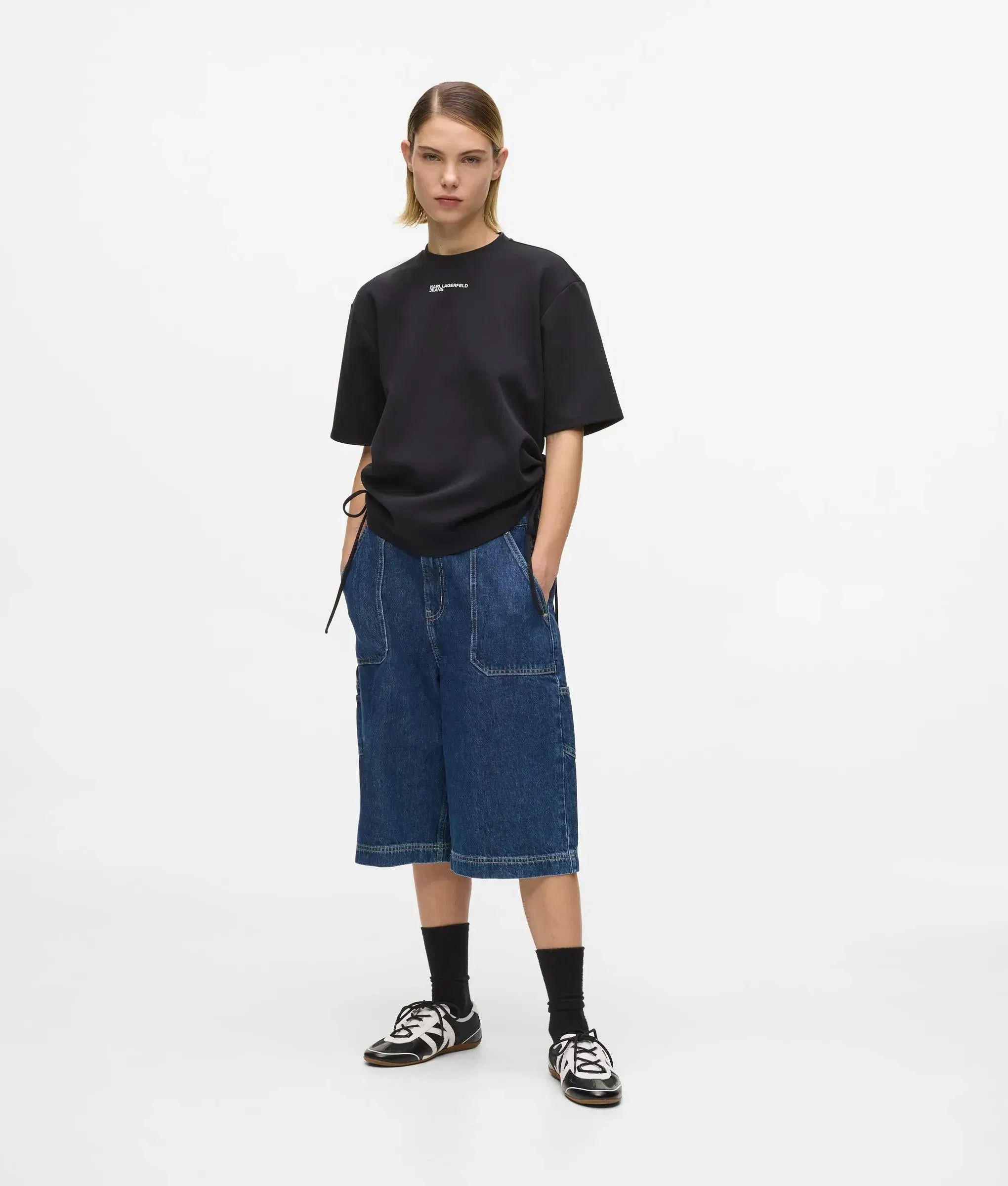 Karl Lagerfeld Denim Bermuda Shorts Stone Blue
