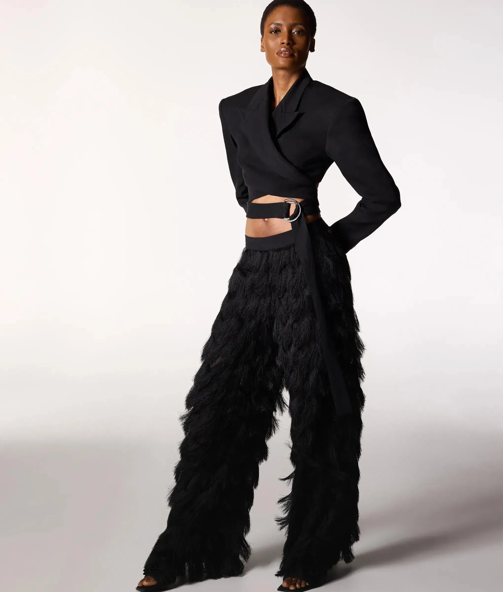 Karl Lagerfeld Kl Studio Fringe Pants Black