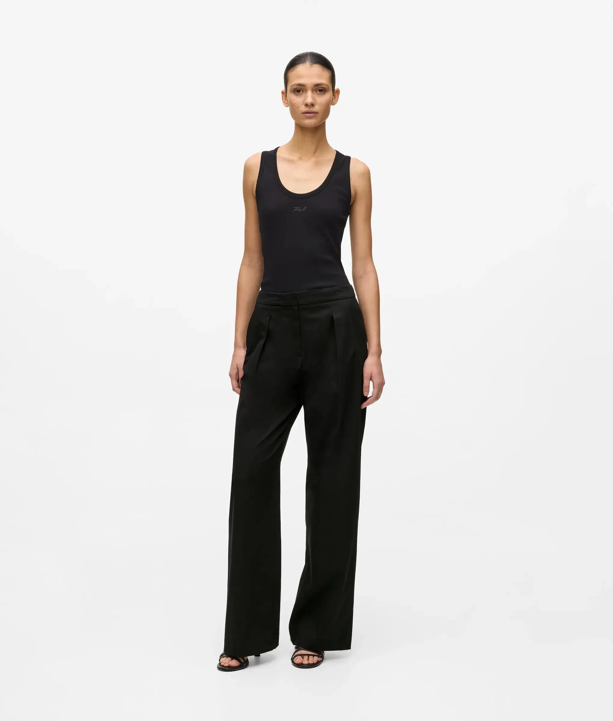 Karl Lagerfeld Kl x Amber Valletta Structured Suit Pants Black
