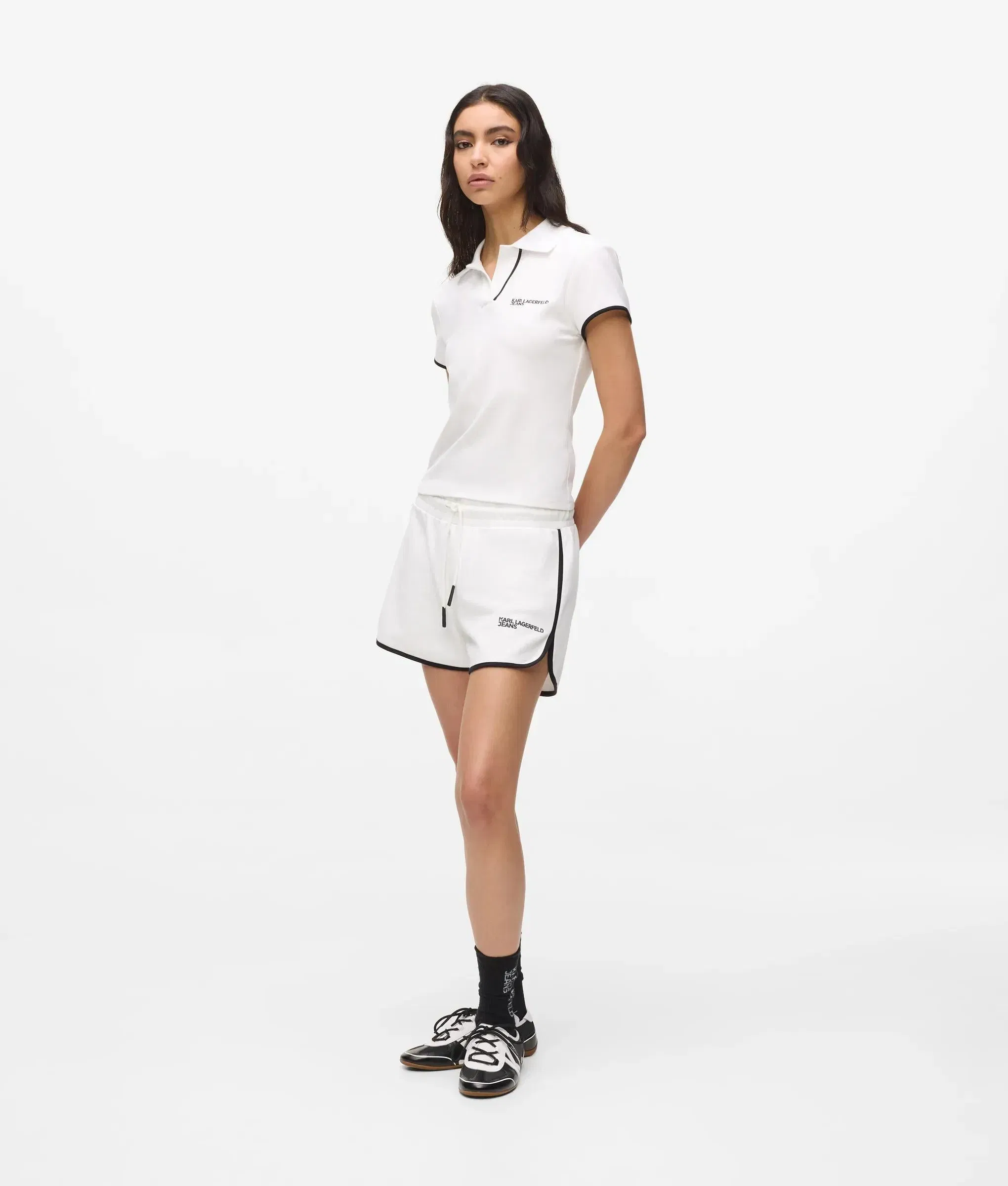 Karl Lagerfeld Logo Sweat Shorts White