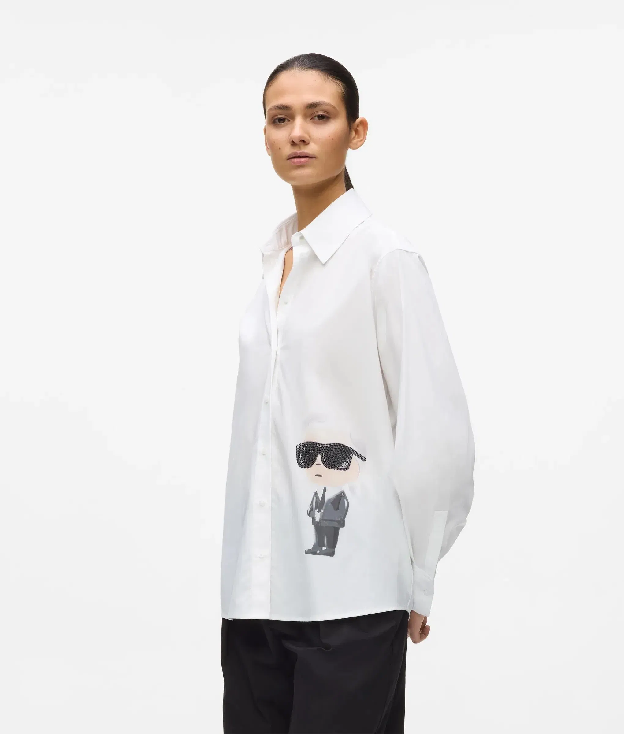 Karl Lagerfeld Ikon Aquarelle Shirt White