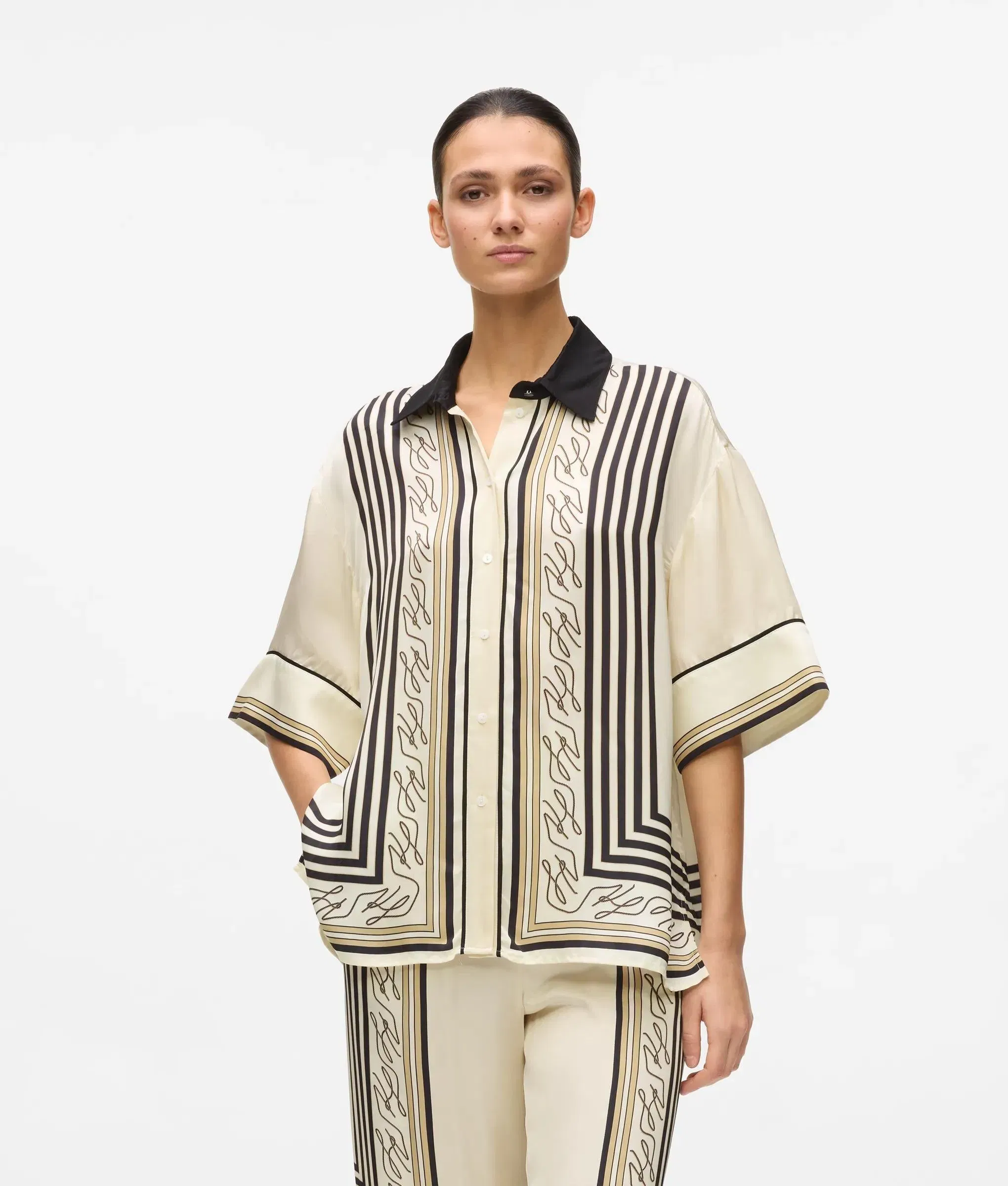 Karl Lagerfeld All - Over - Print Pajama Shirt Pristine
