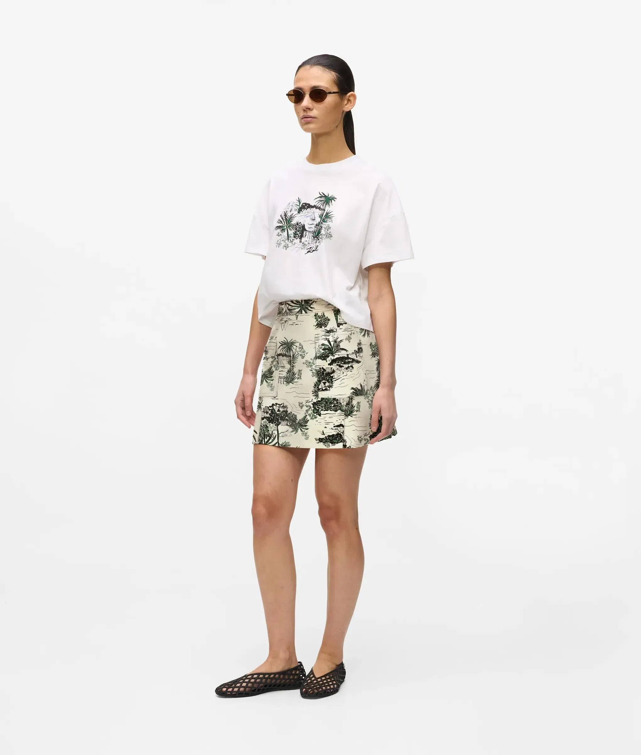 Karl Lagerfeld All - Over - Print Mini Skirt Vacances De Karl Black