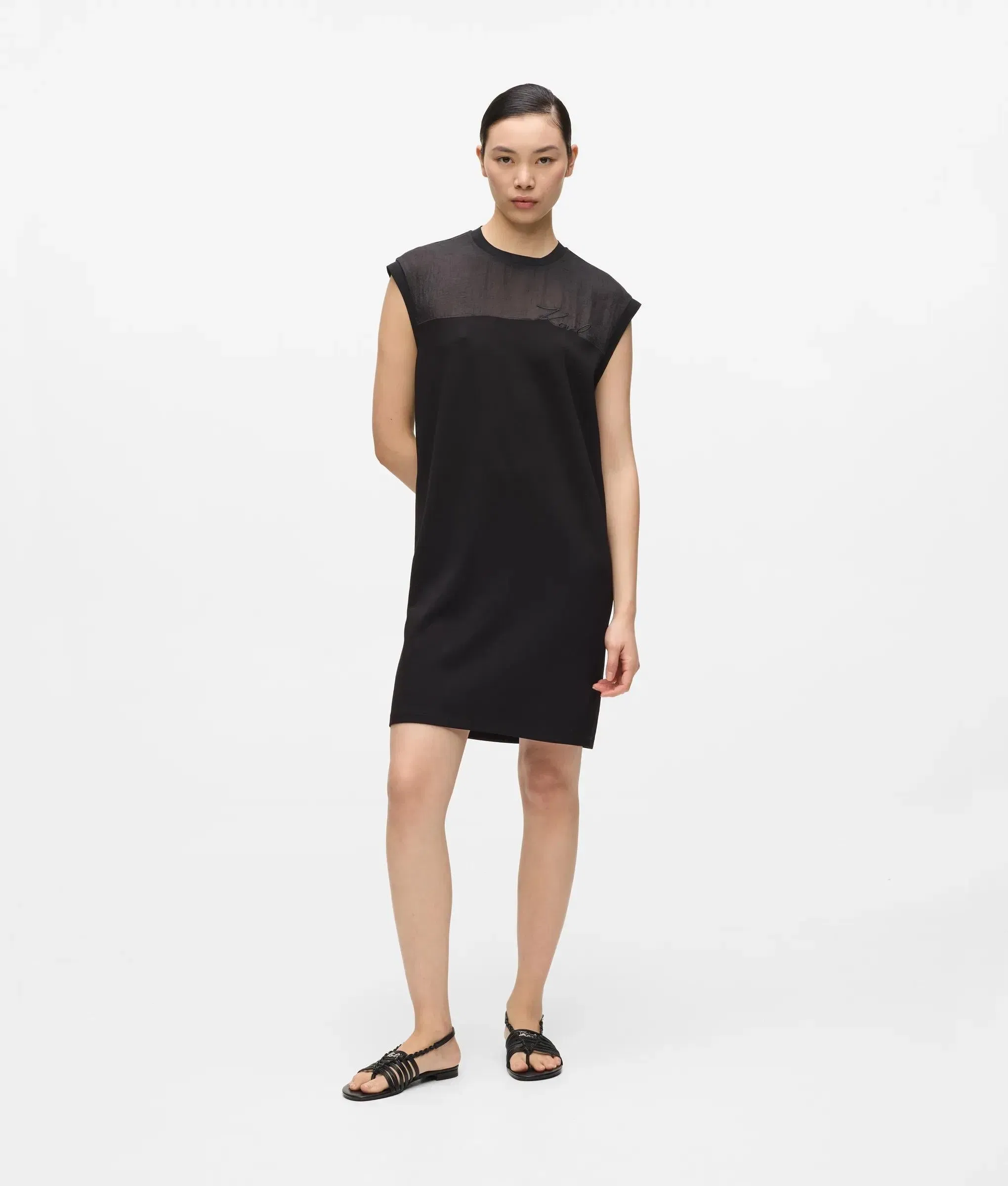 Karl Lagerfeld Signature T - Shirt Dress Black