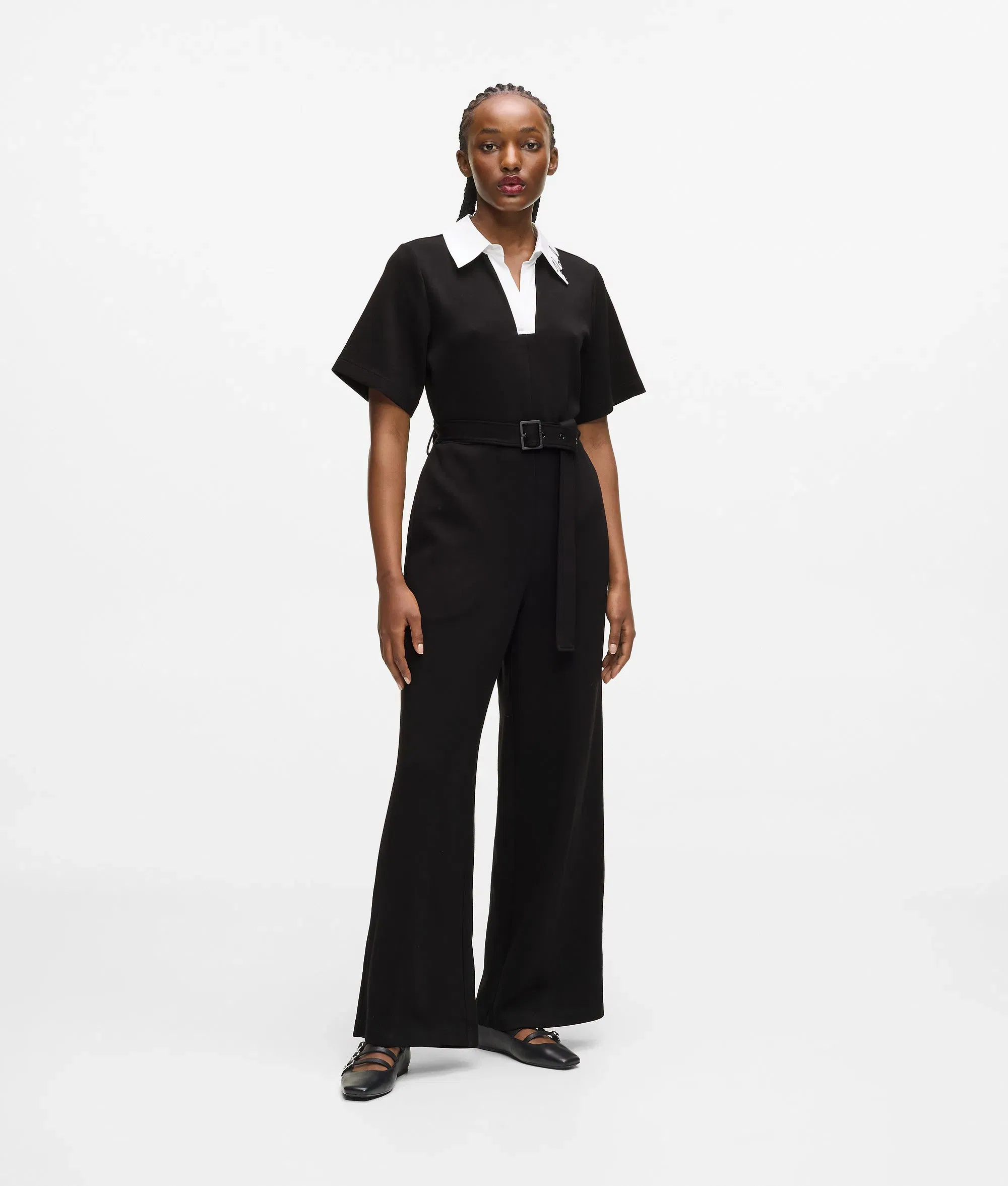 Karl Lagerfeld Signature Collar Jumpsuit Black