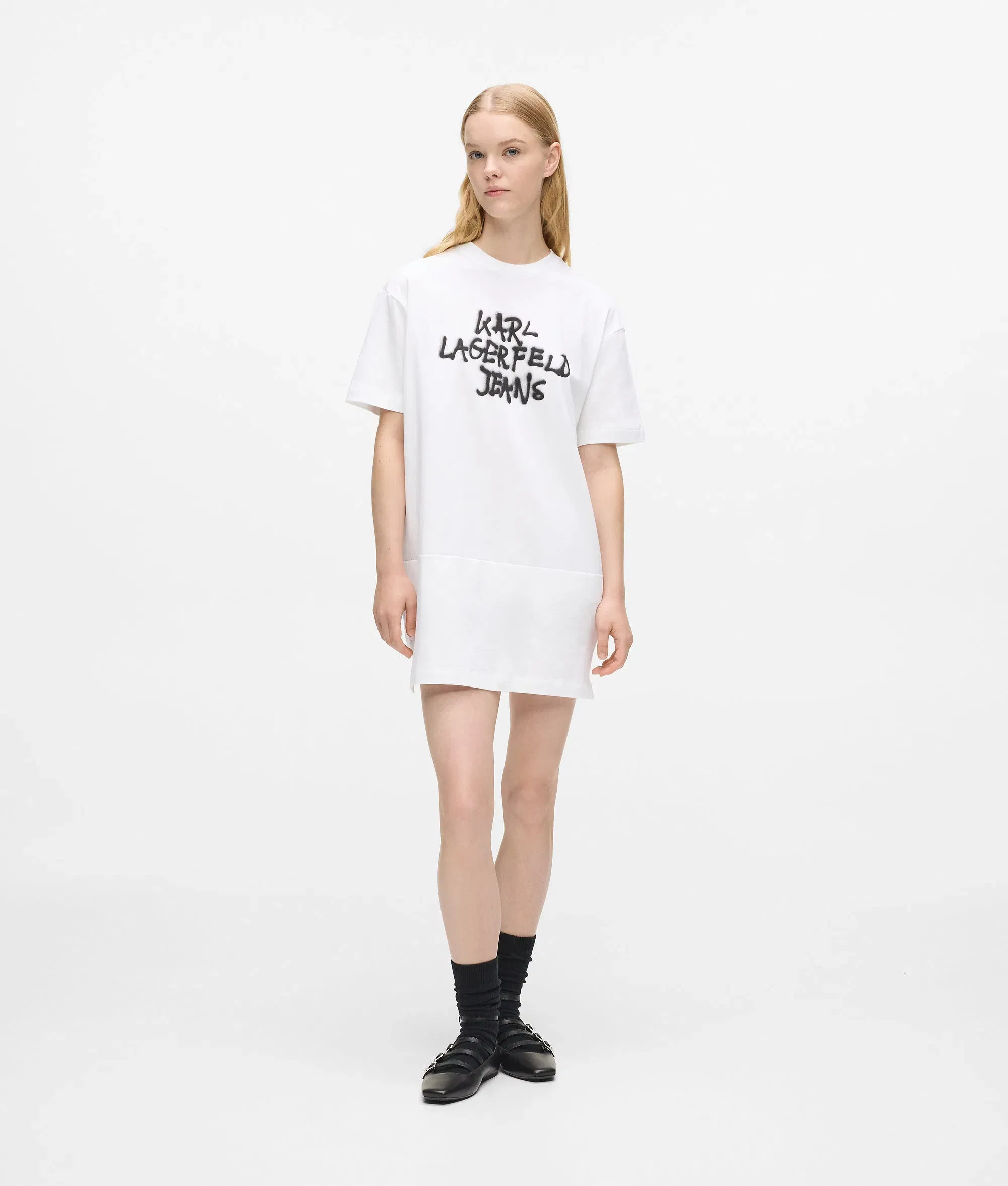 Karl Lagerfeld Graffiti T - Shirt Dress White