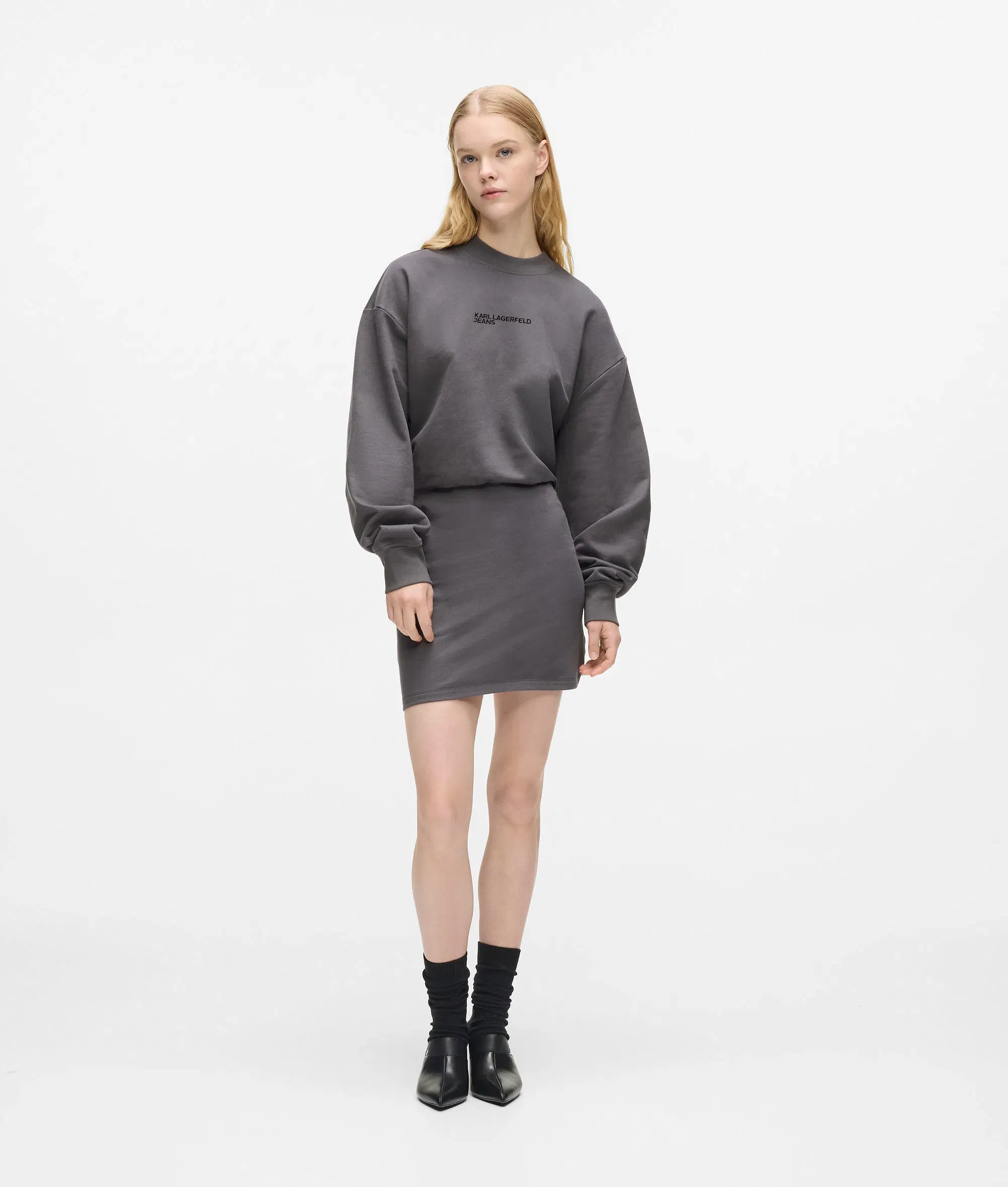 Karl Lagerfeld Blouson Sweat Dress Magnet