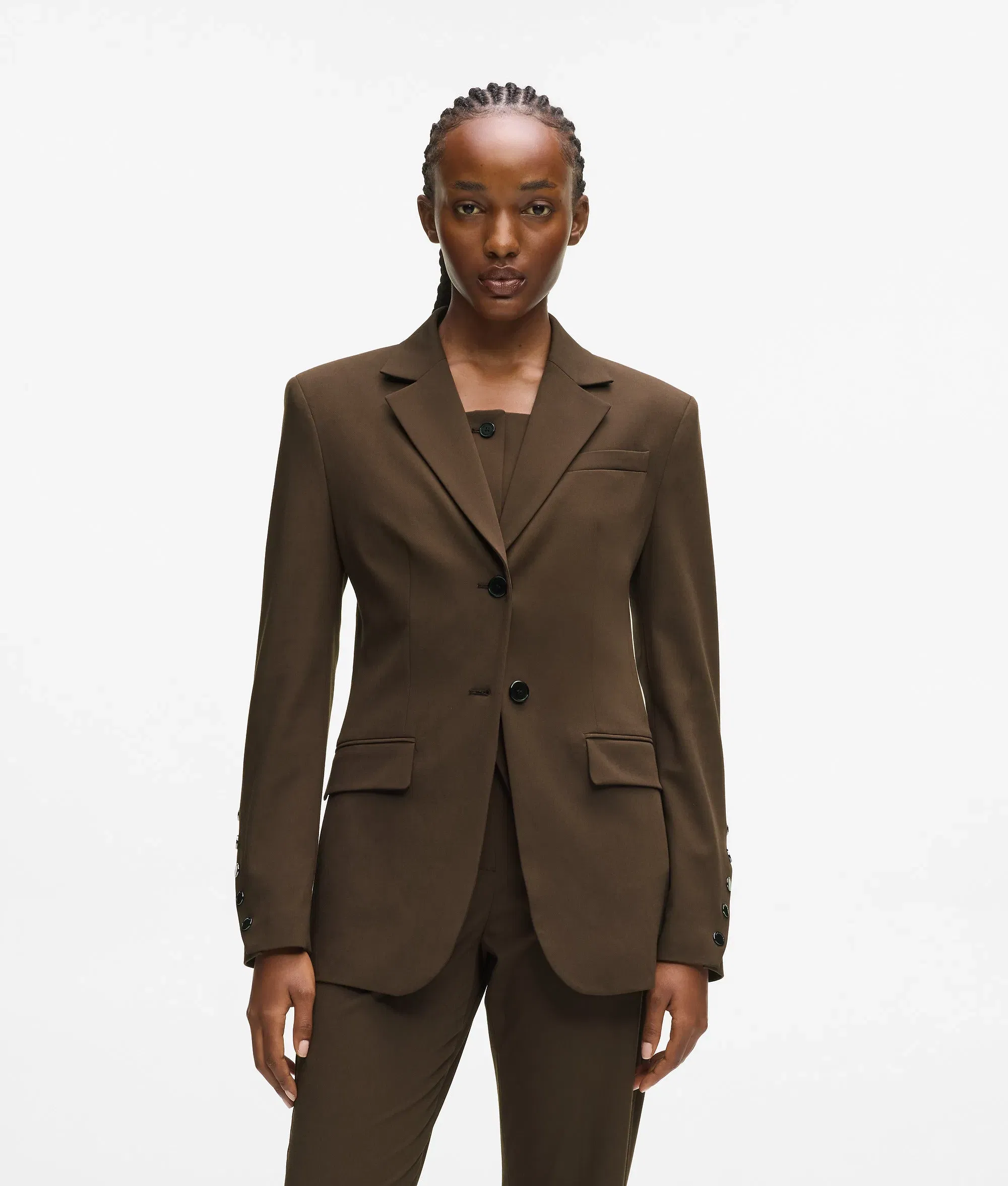 Karl Lagerfeld Snap Button Blazer Java