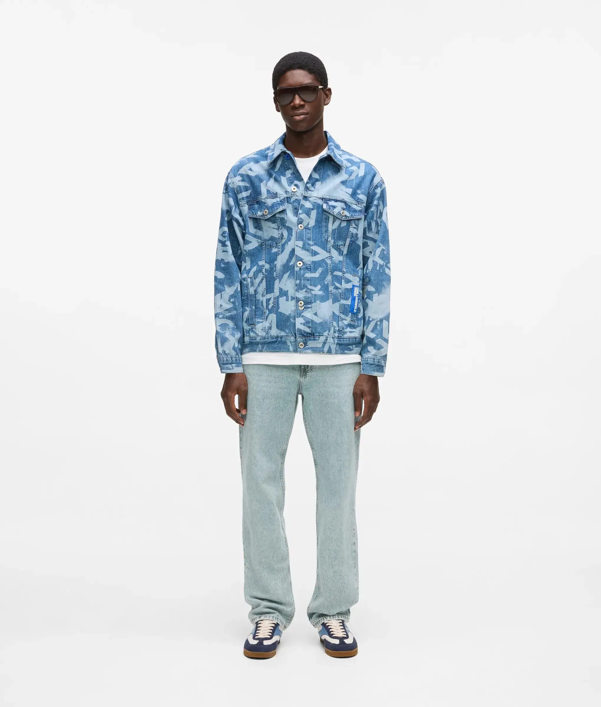 Karl Lagerfeld Acid Wash Straight Jeans Acid Light Blue