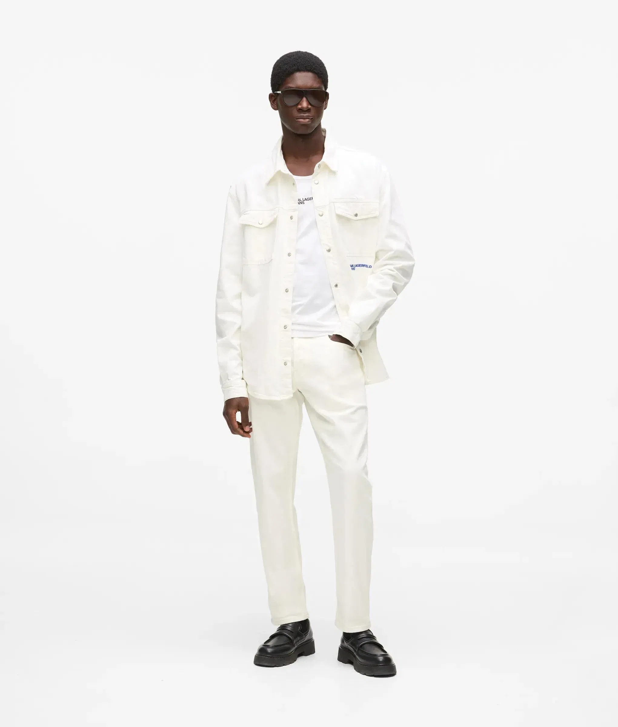 Karl Lagerfeld White Tapered Jeans White Denim