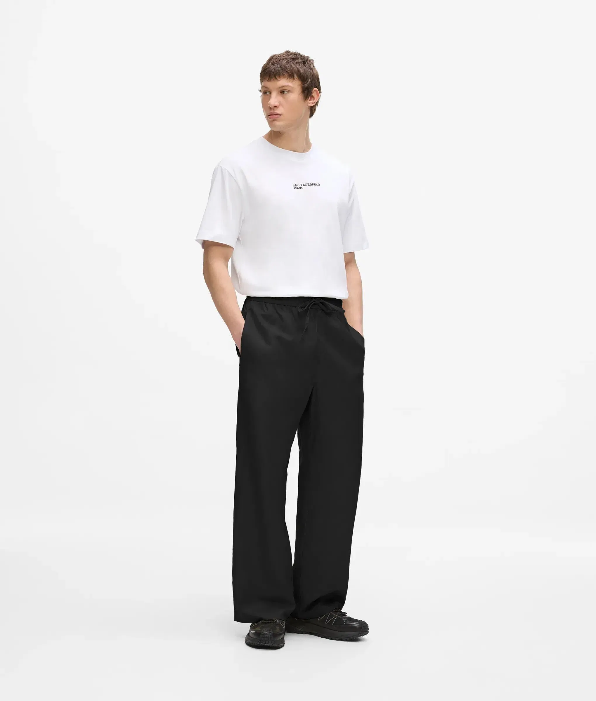 Karl Lagerfeld Linen Blend Pants Black