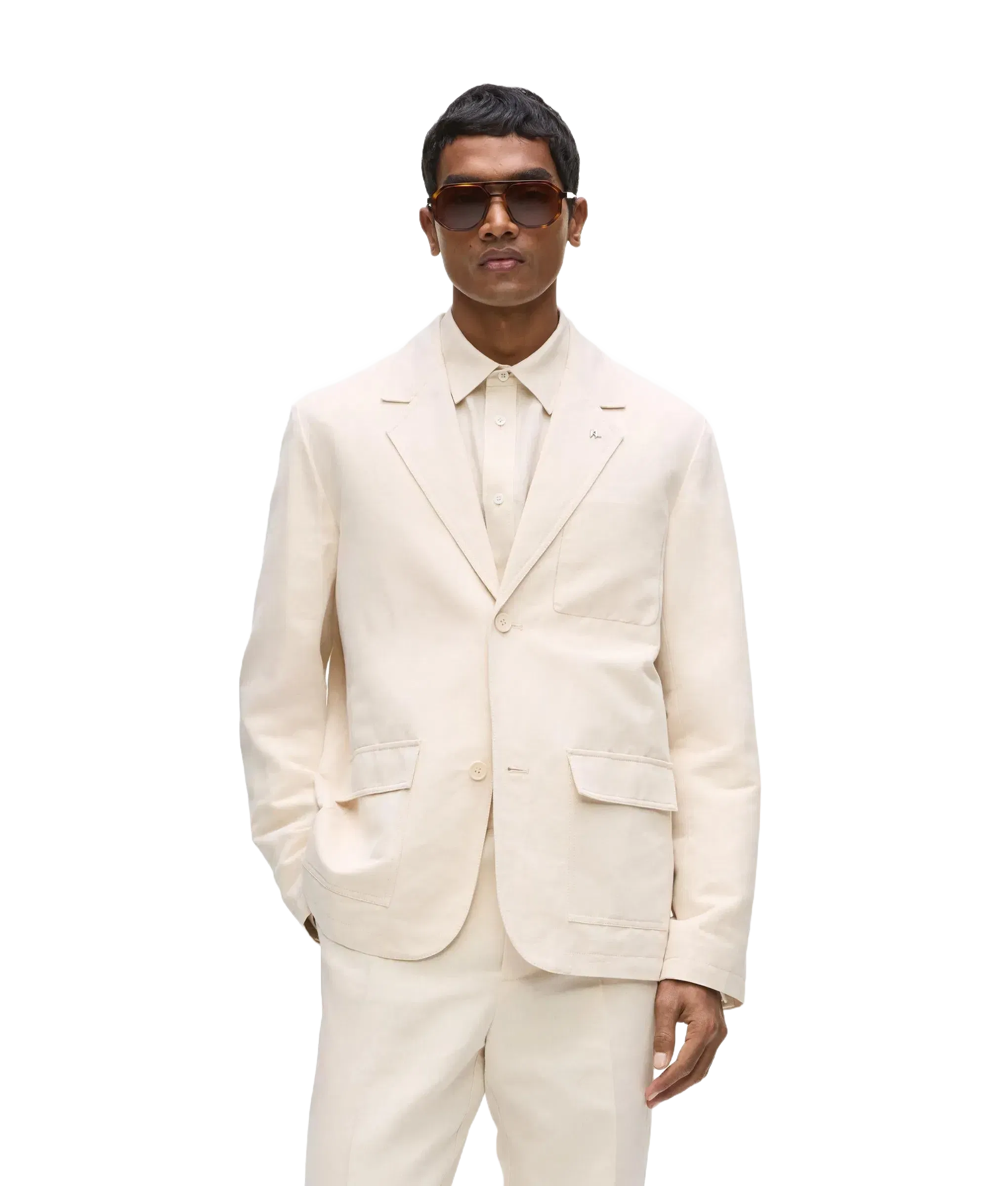 Karl Lagerfeld Linen Blazer Natural