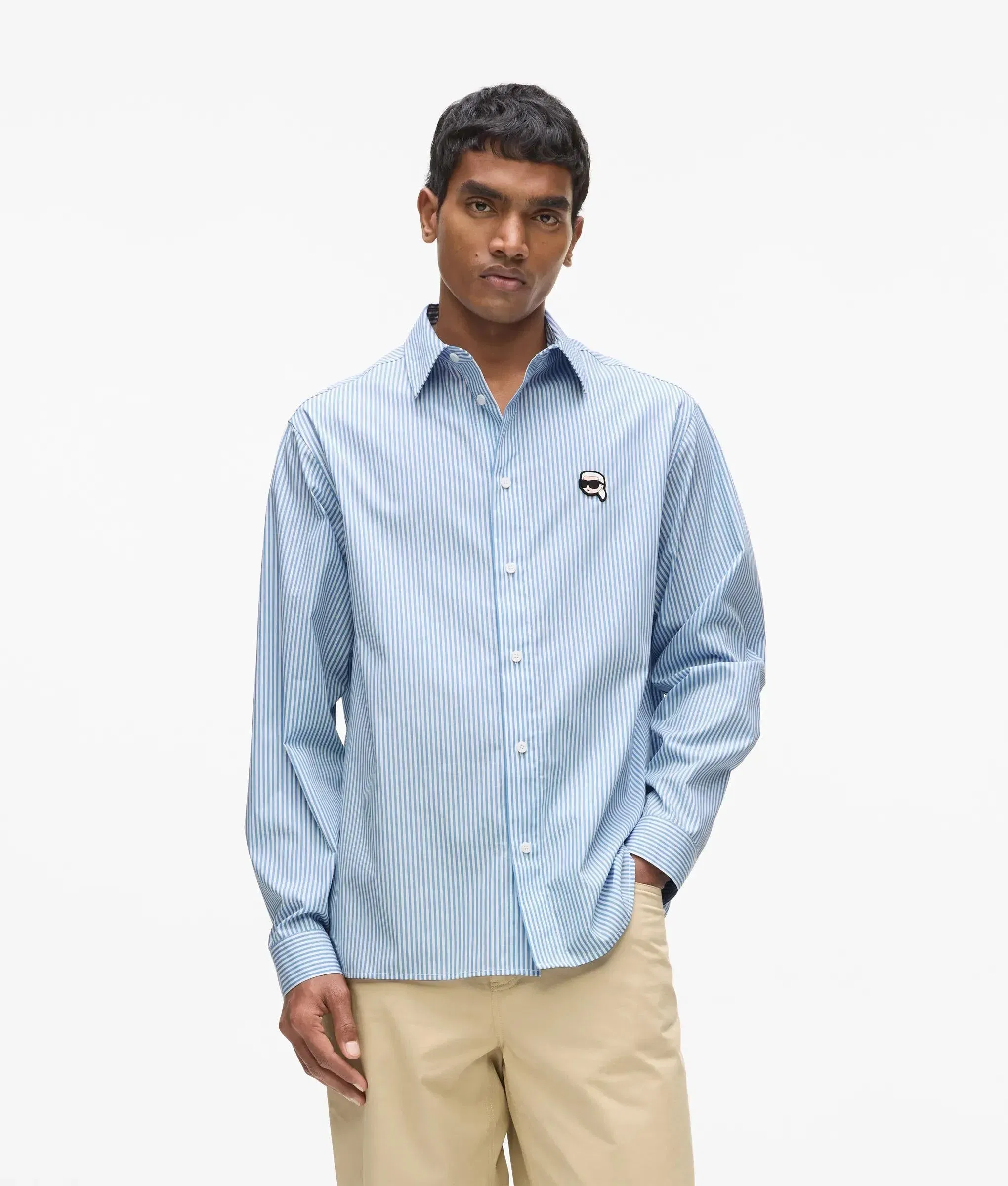 Karl Lagerfeld Ikon Striped Shirt Light Blue