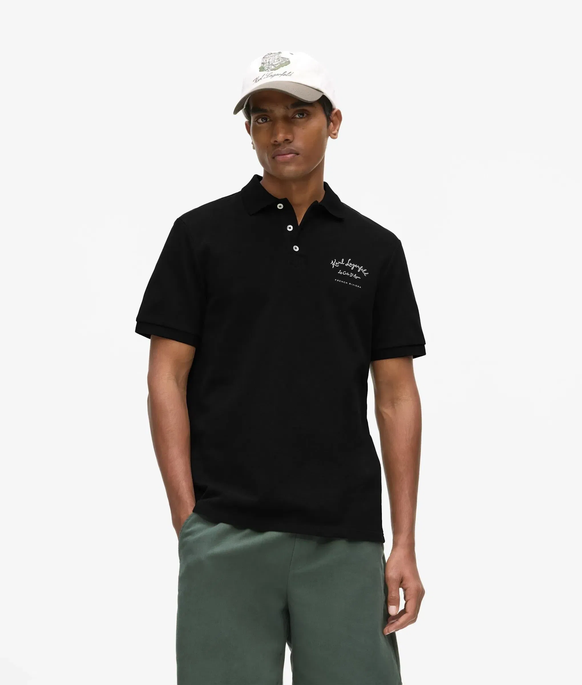 Karl Lagerfeld Côte D'Azur Polo Shirt Black