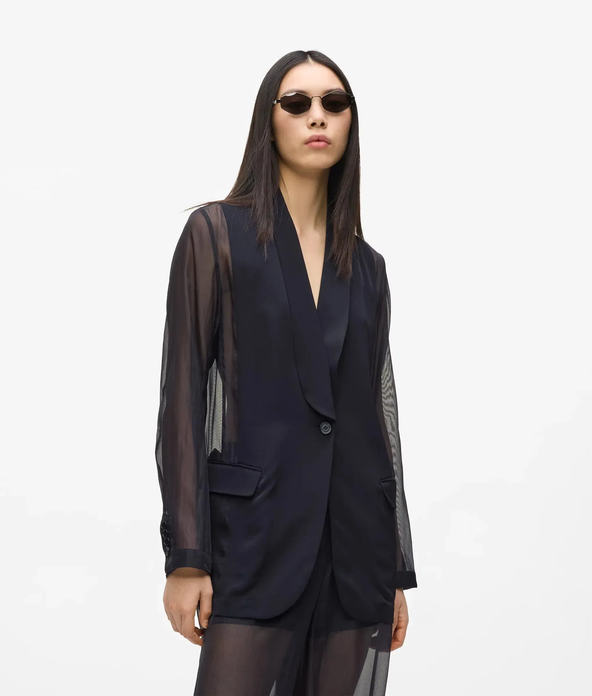 Karl Lagerfeld Organza Blazer Black