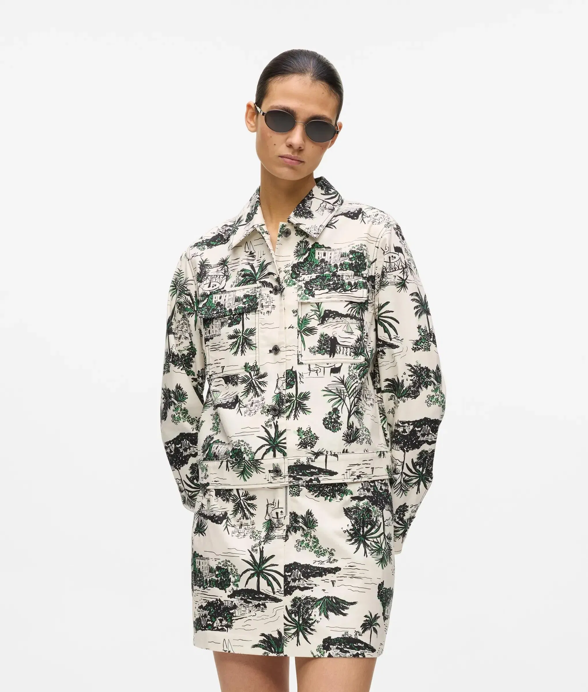 Karl Lagerfeld All - Over - Print Blouson Jacket Vacances De Karl Black