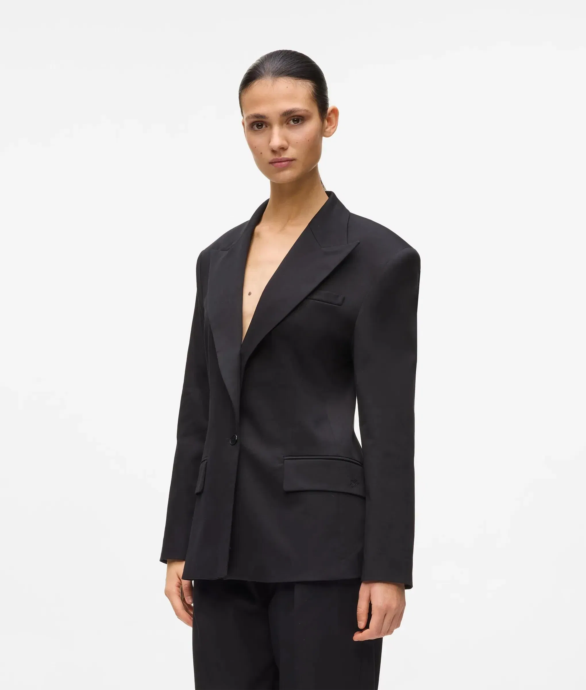 Karl Lagerfeld Kl x Amber Valletta Structured Blazer Black