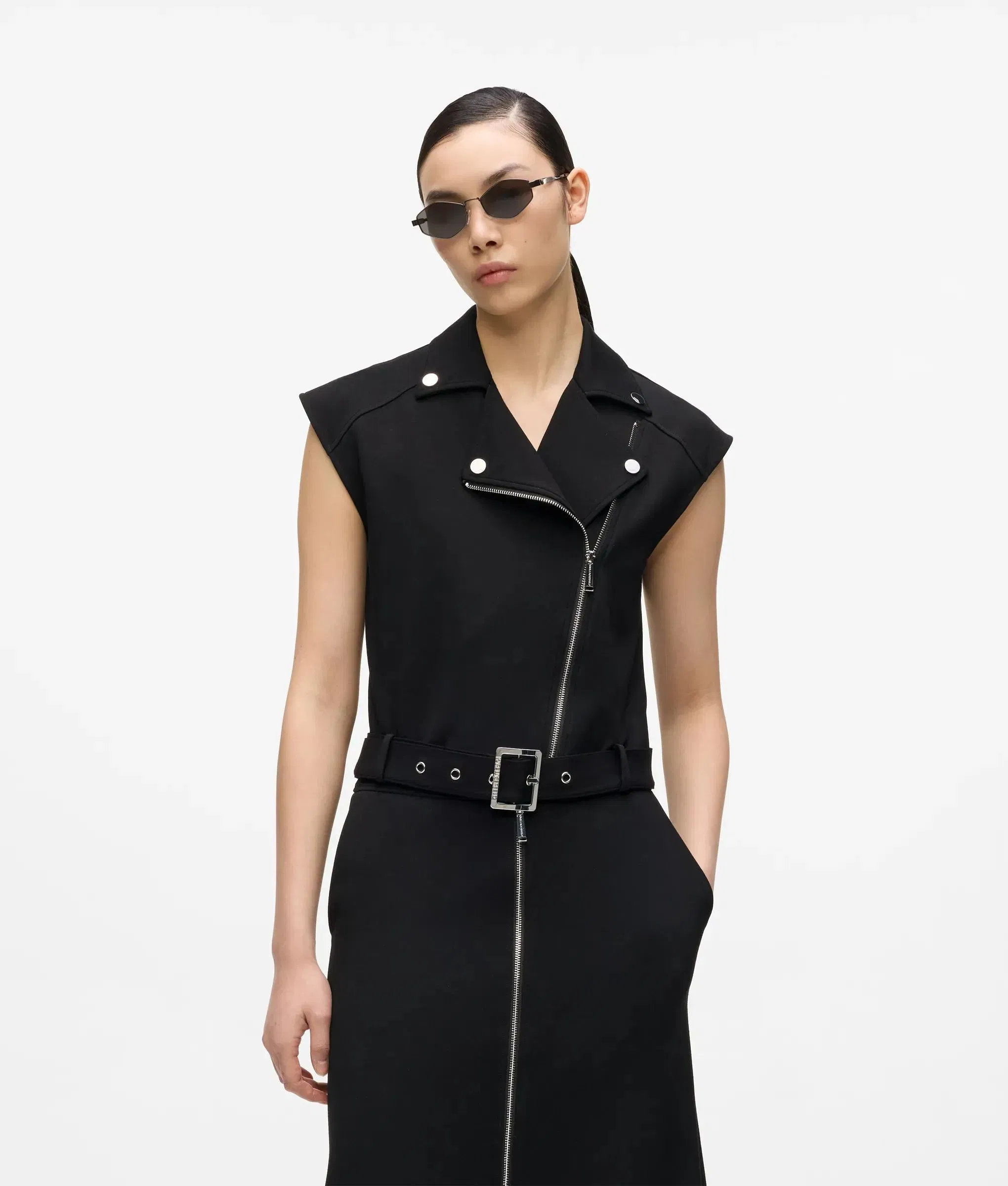 Karl Lagerfeld Jersey Biker Sweatshirt Black