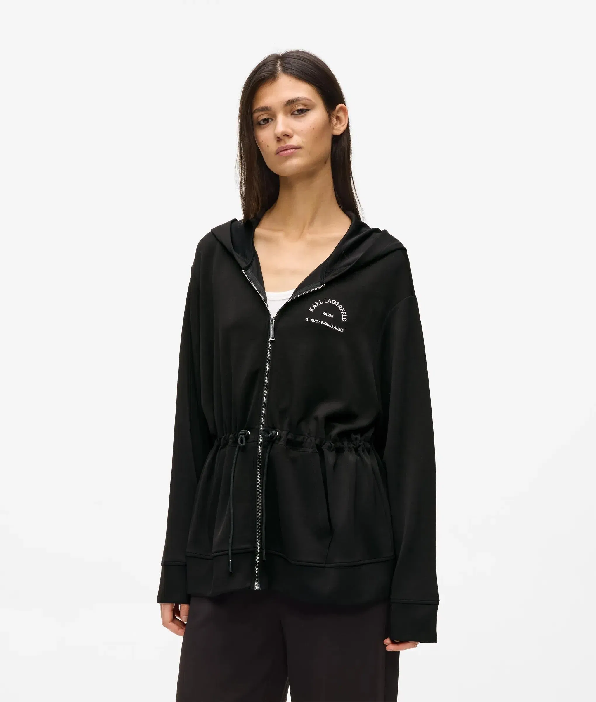 Karl Lagerfeld Rue St - Guillaume Zip - Up Hoodie Black