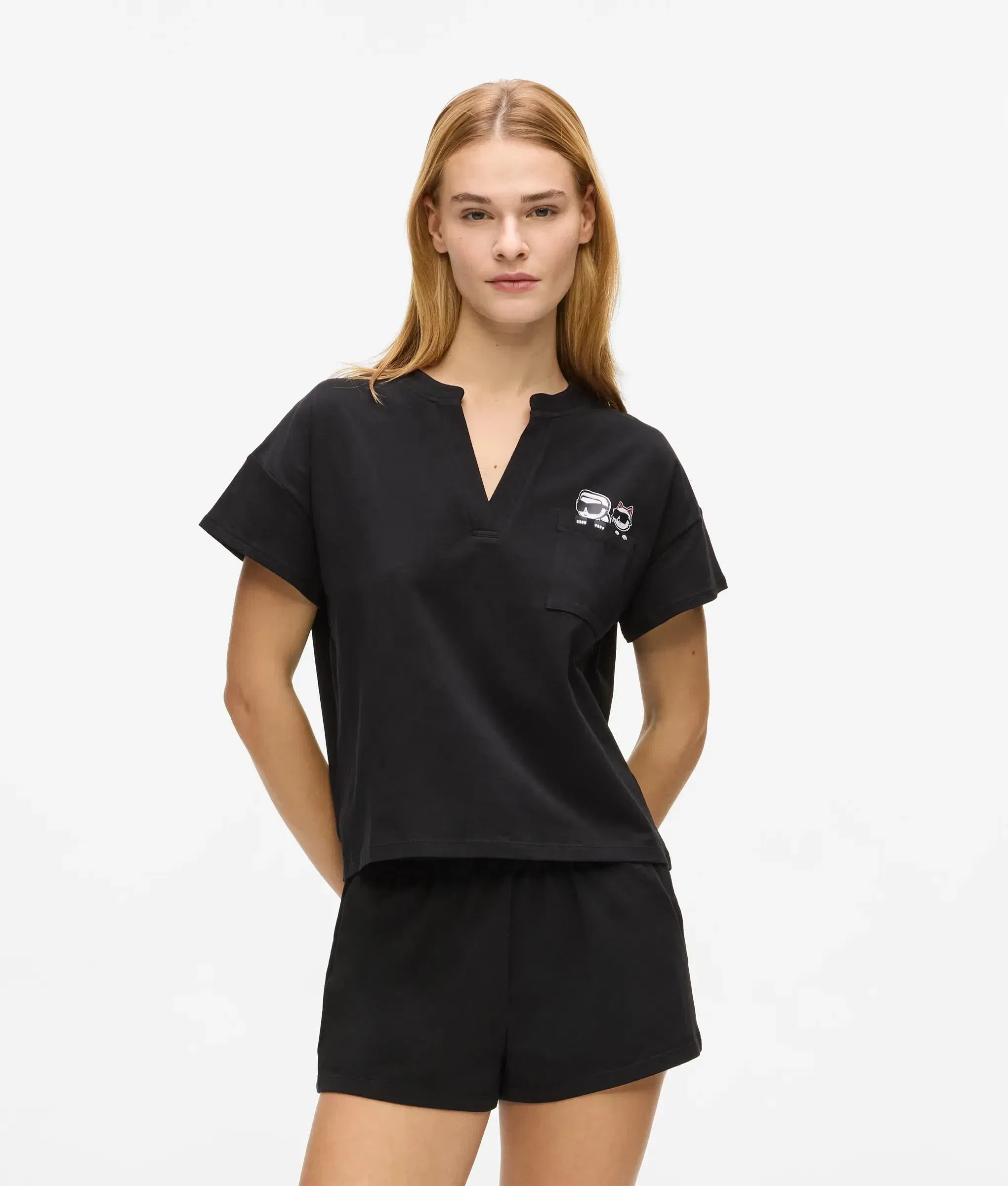 Karl Lagerfeld Ikon Short Pajama Set Black