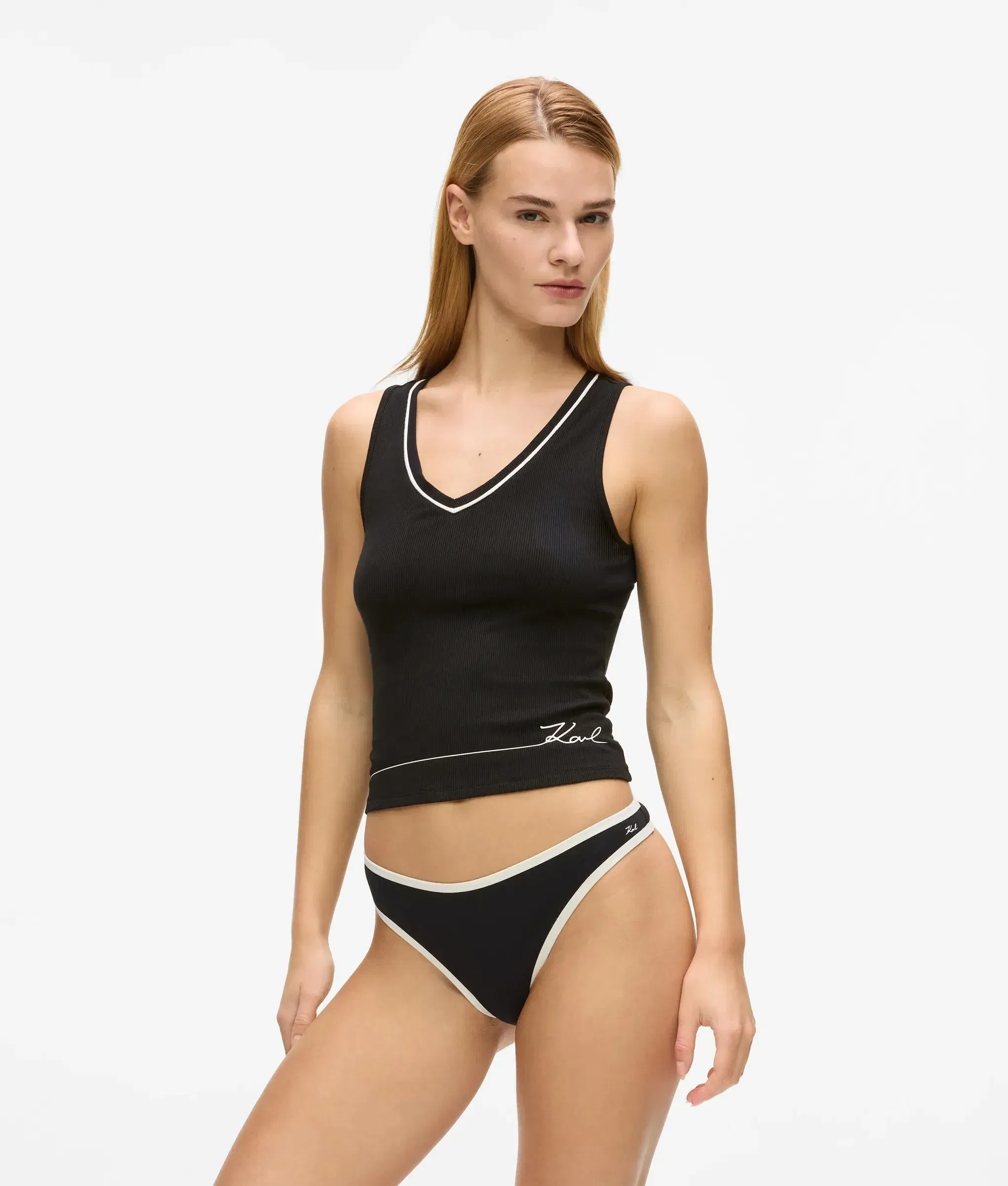 Karl Lagerfeld Signature Loungewear Tank Top Black