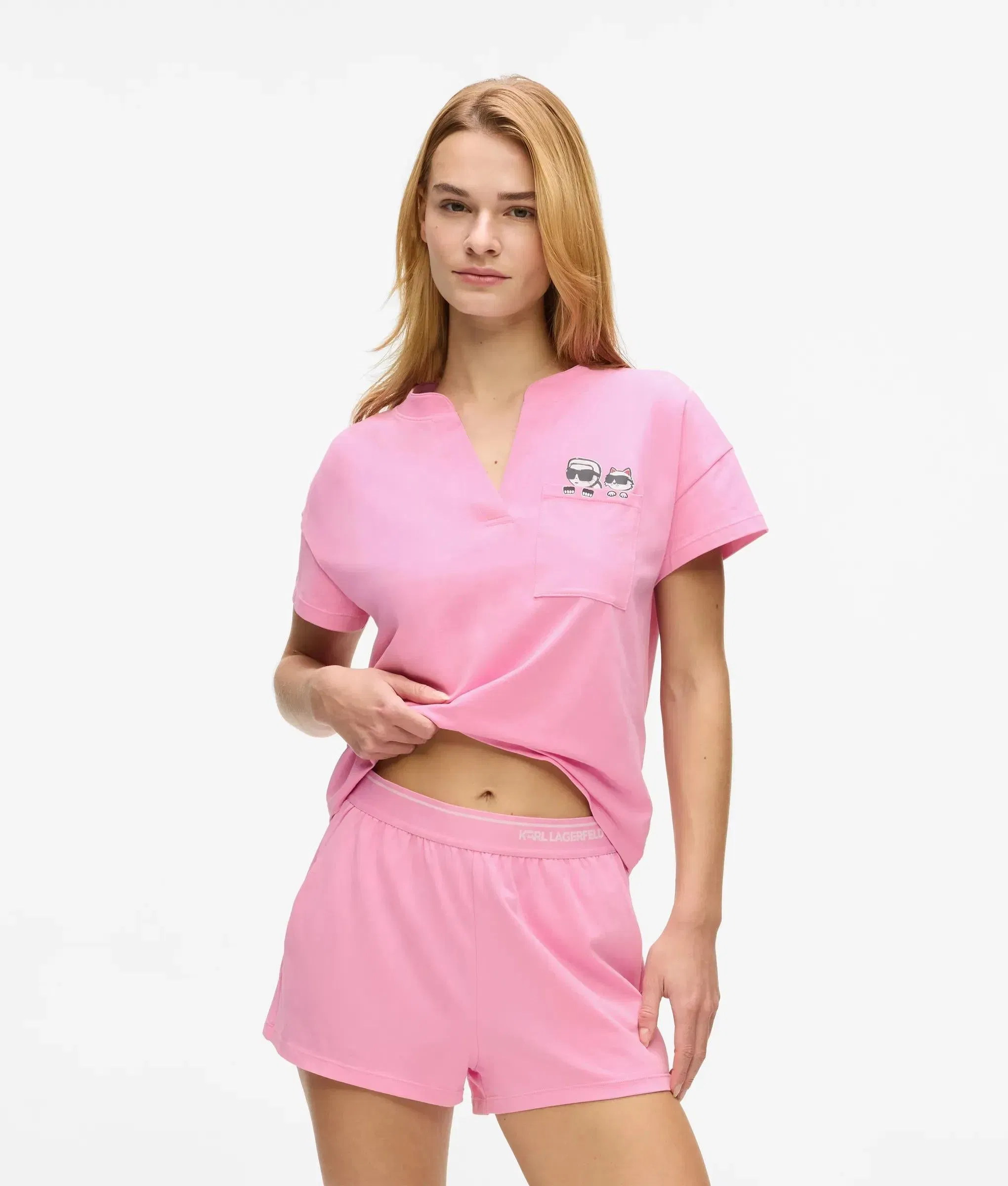 Karl Lagerfeld Ikon Short Pajama Set Begonia Pink