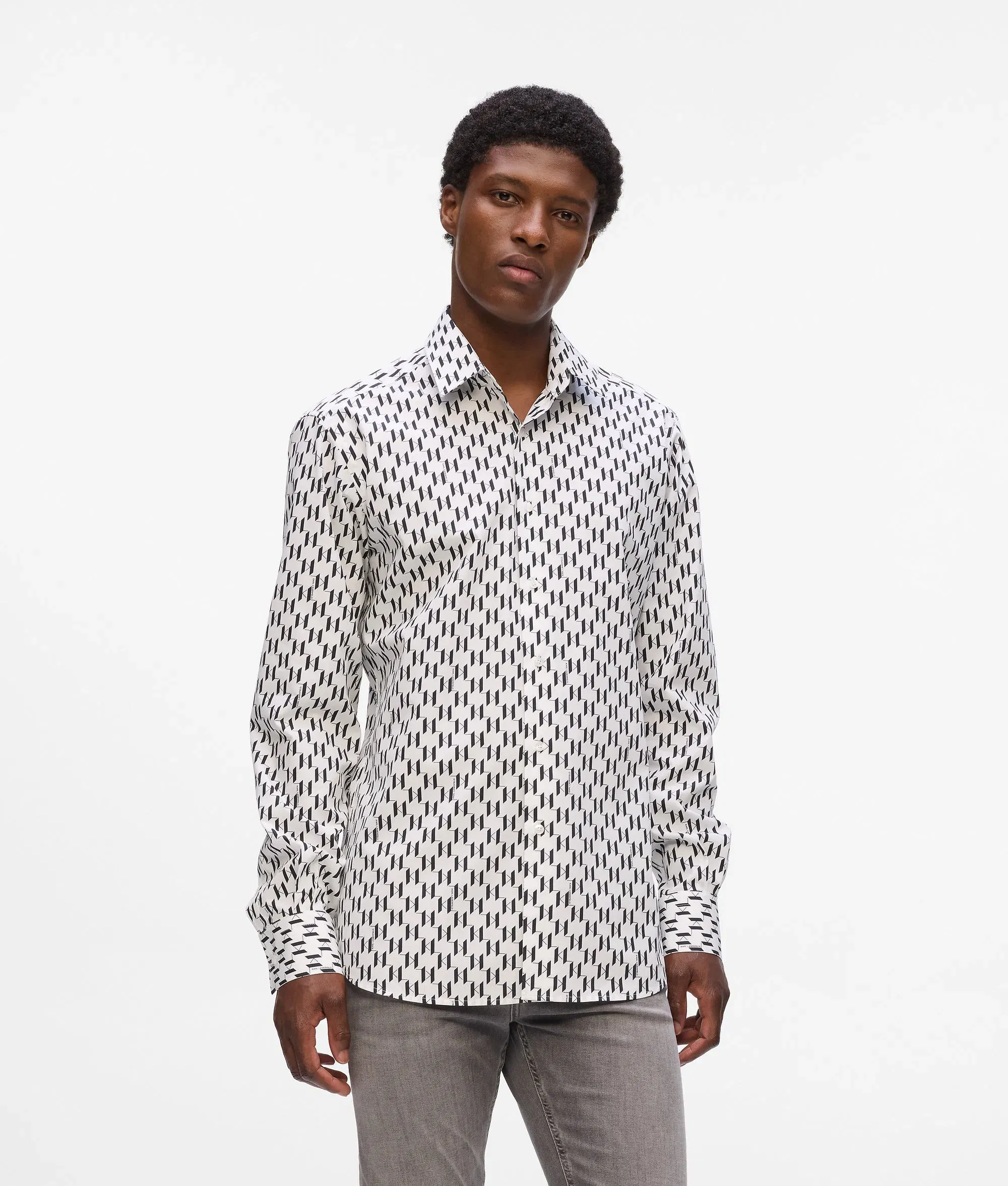 Karl Lagerfeld Monogram Shirt White/Black