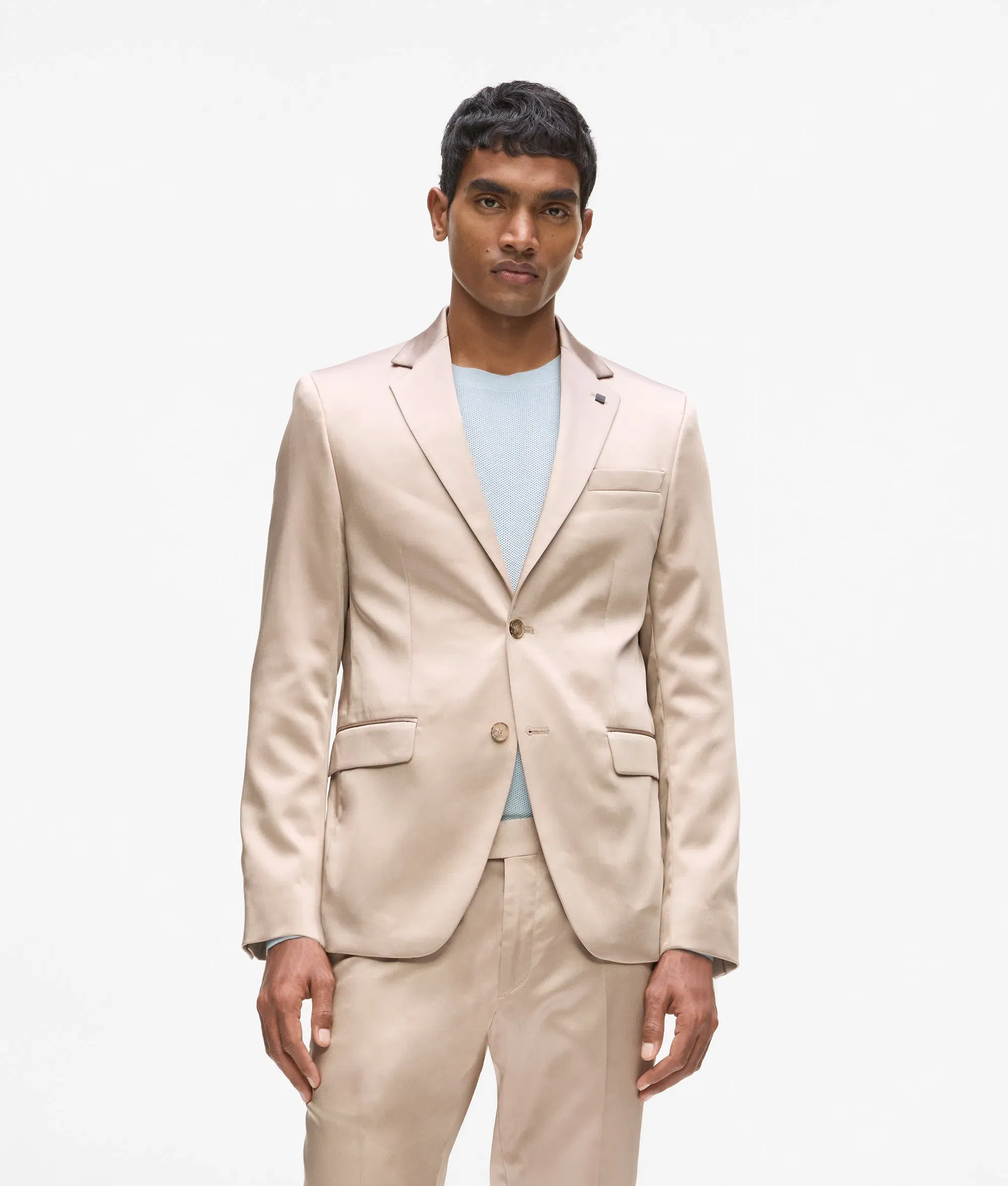 Karl Lagerfeld Satin Blazer Camel