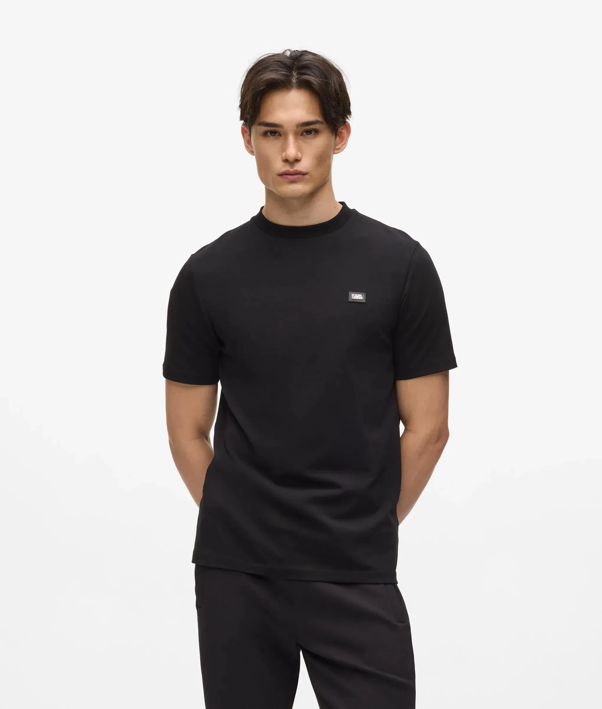 Karl Lagerfeld Logo Patch T - Shirt Black
