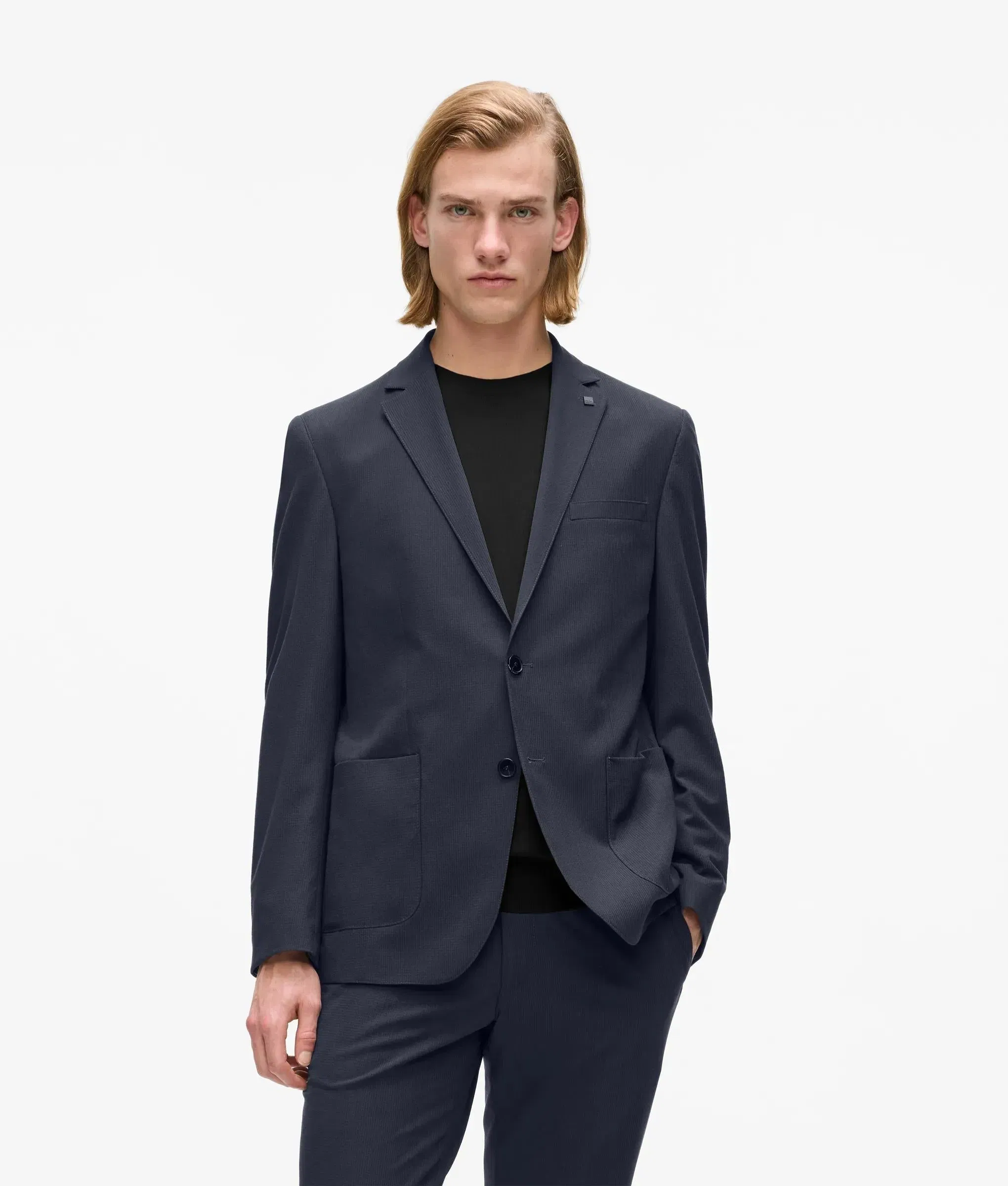 Karl Lagerfeld Patch Pocket Blazer Navy