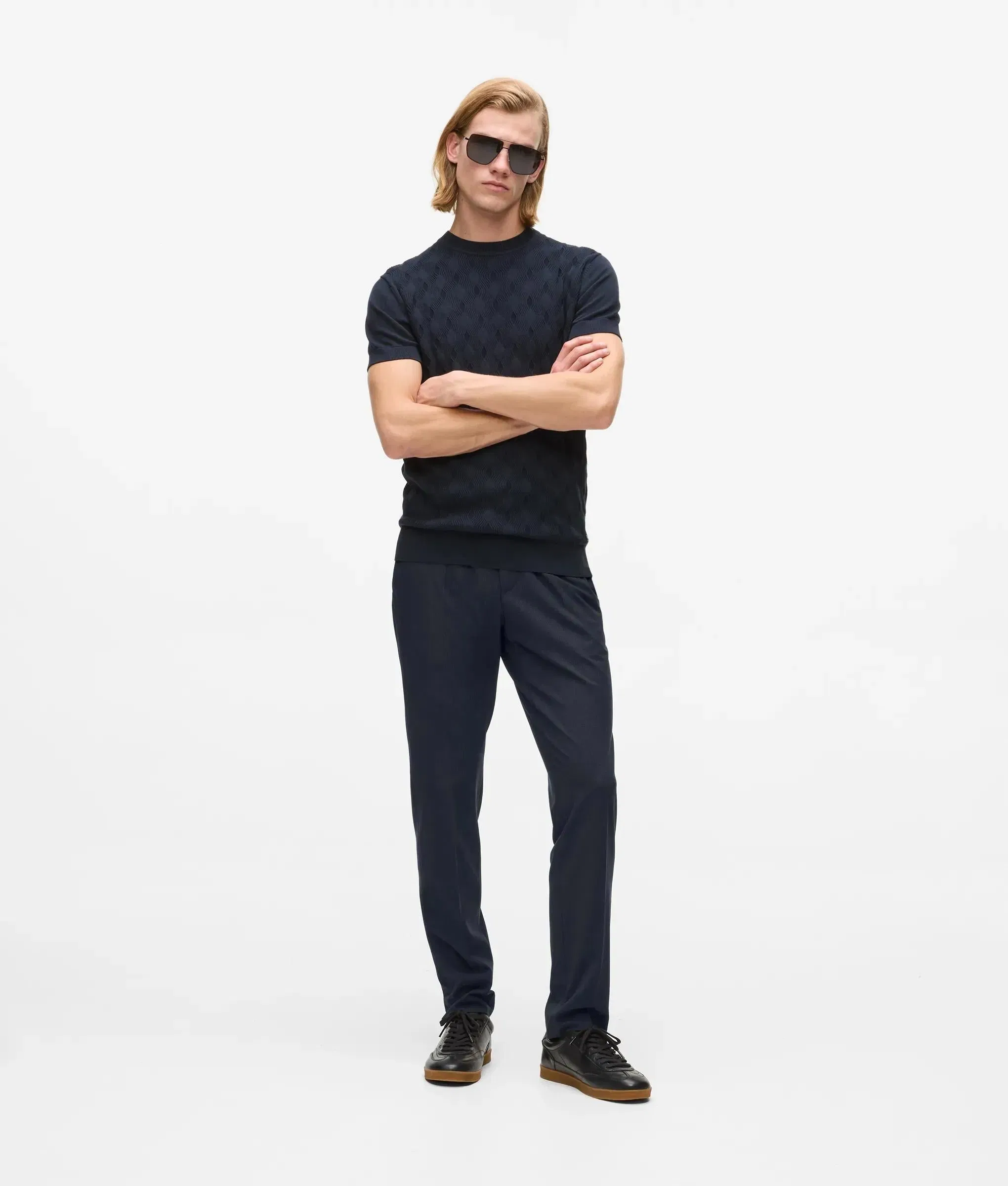 Karl Lagerfeld Drawcord Waist Pants Navy