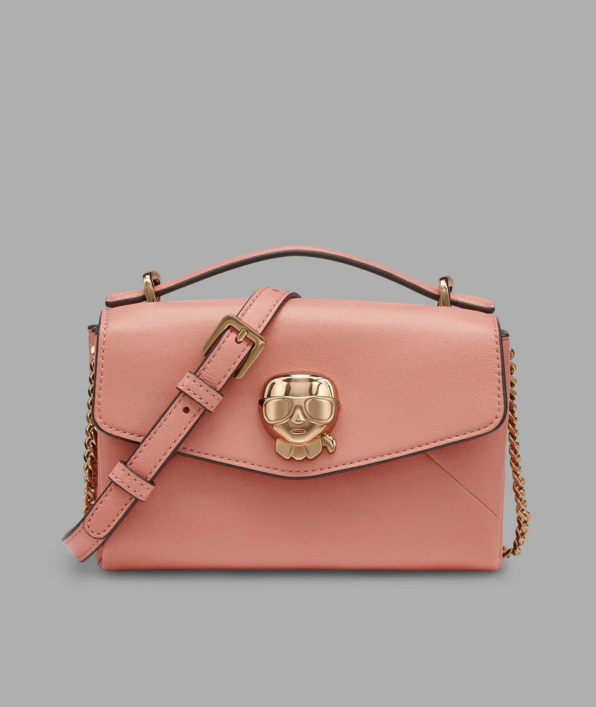 KarlLagerfeld Chantaye karl head crossbody sunkist coral