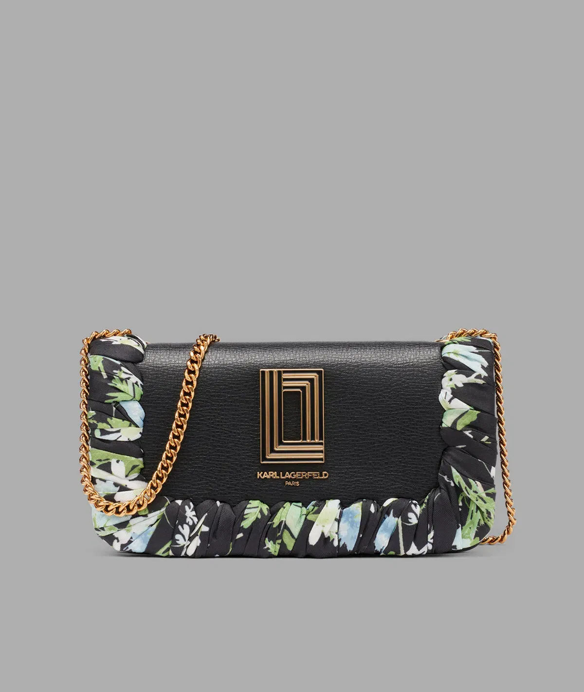 KarlLagerfeld Kosette shoulder bag with floral scarf black / gold