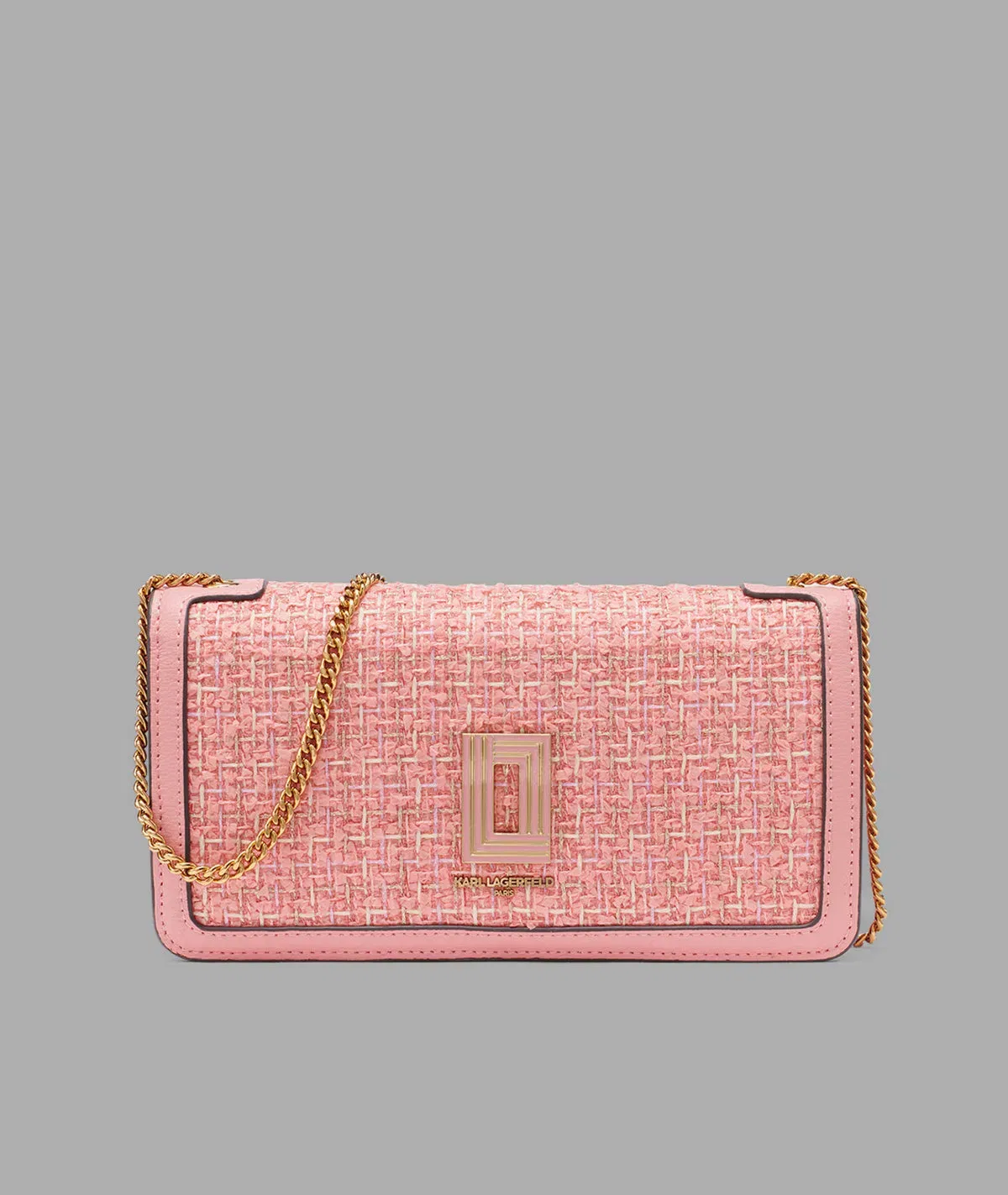 KarlLagerfeld Kosette boucle shoulder bag sunkist coral