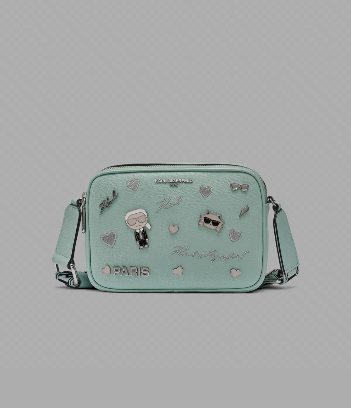 KarlLagerfeld Maybelle crossbody with pins fresh mint