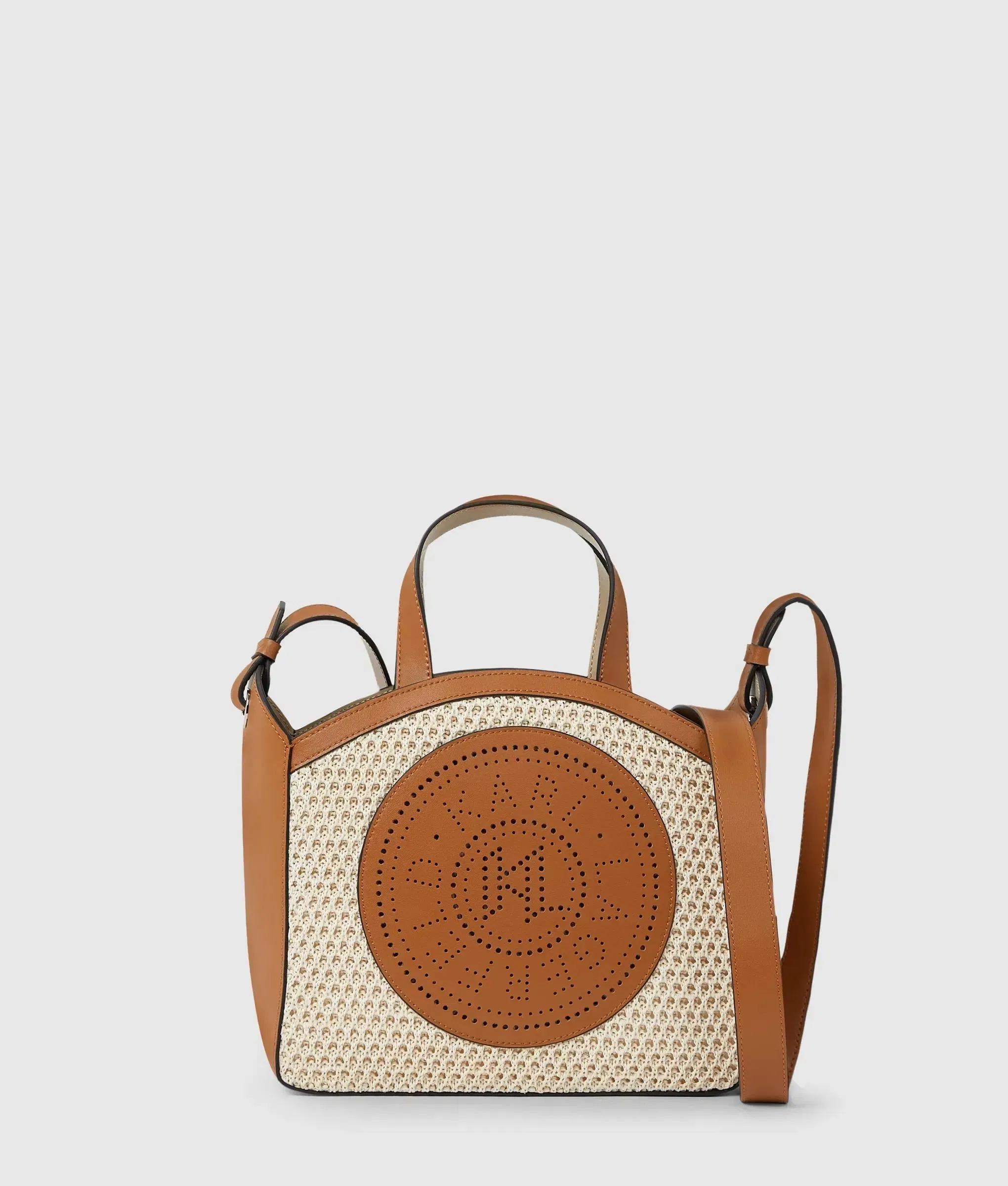 KarlLagerfeld Kcircle Small Mesh Tote Bag Natural - Tan