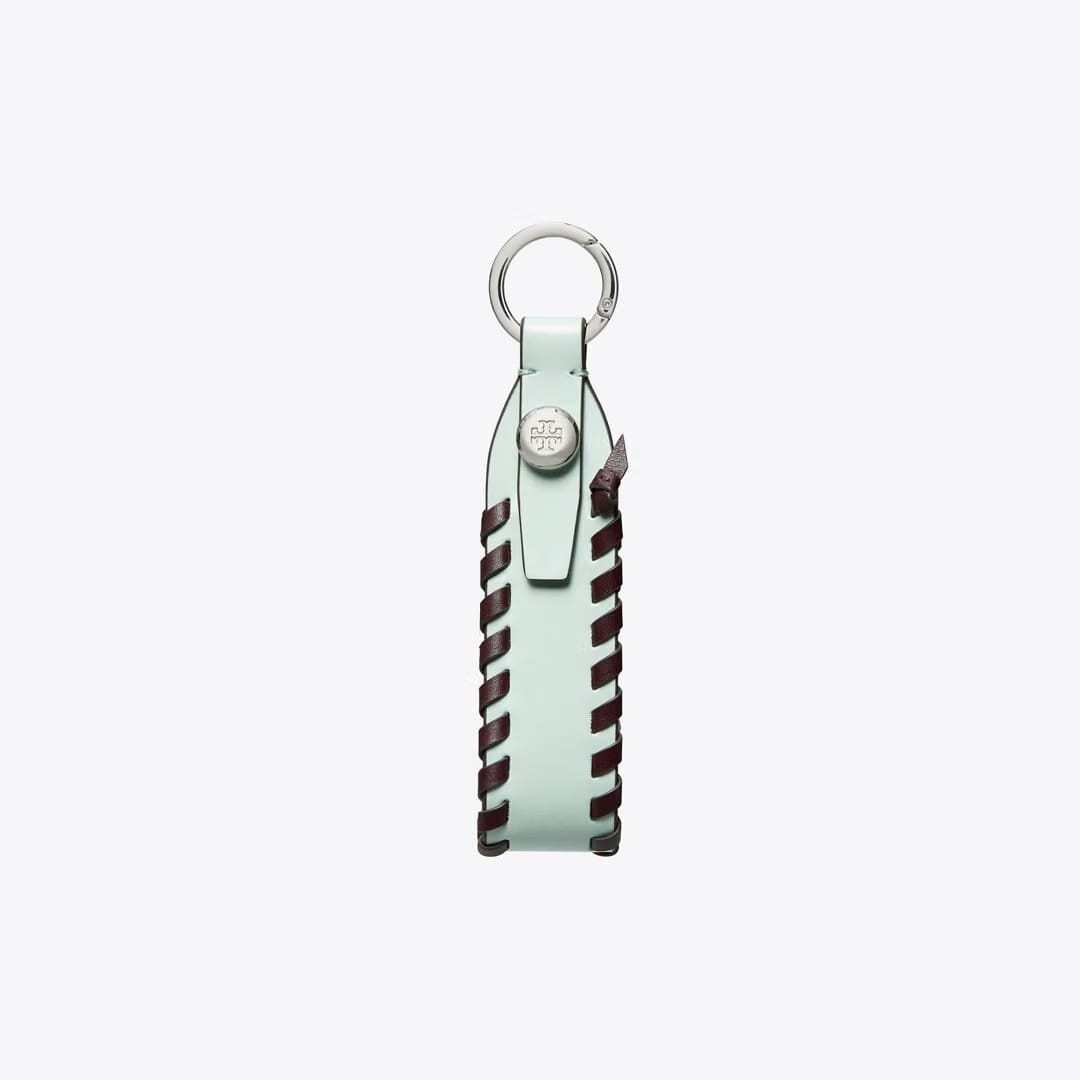 Tory Burch Leather Woven Bag Charm Light Green