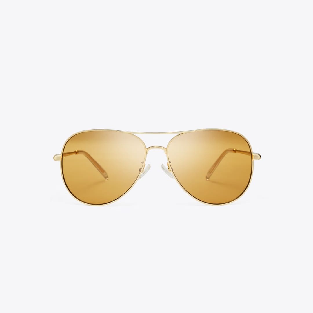 Tory Burch Eleanor Pilot Sunglasses GOLD/ORANGE