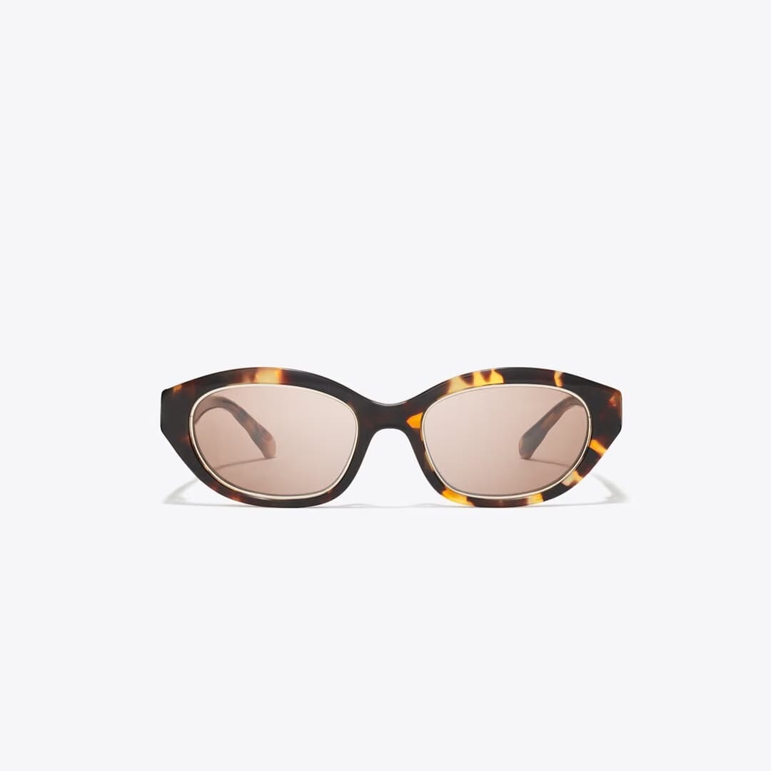 Tory Burch Kira Cat - Eye Sunglasses TORTOISE/AMBER BROWN
